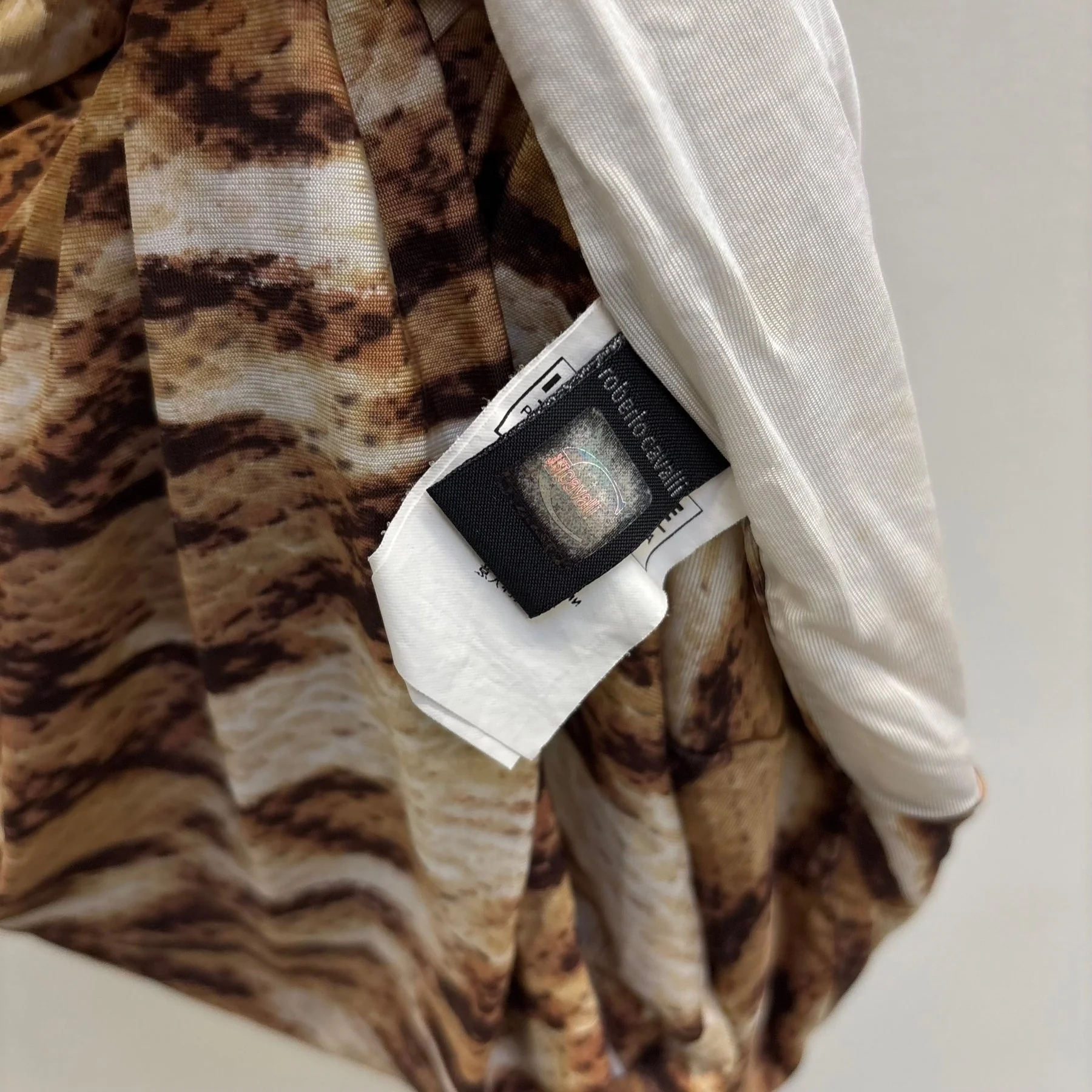 00s Roberto Cavalli Asymmetrical Animal Print Mini Dress - Image 15