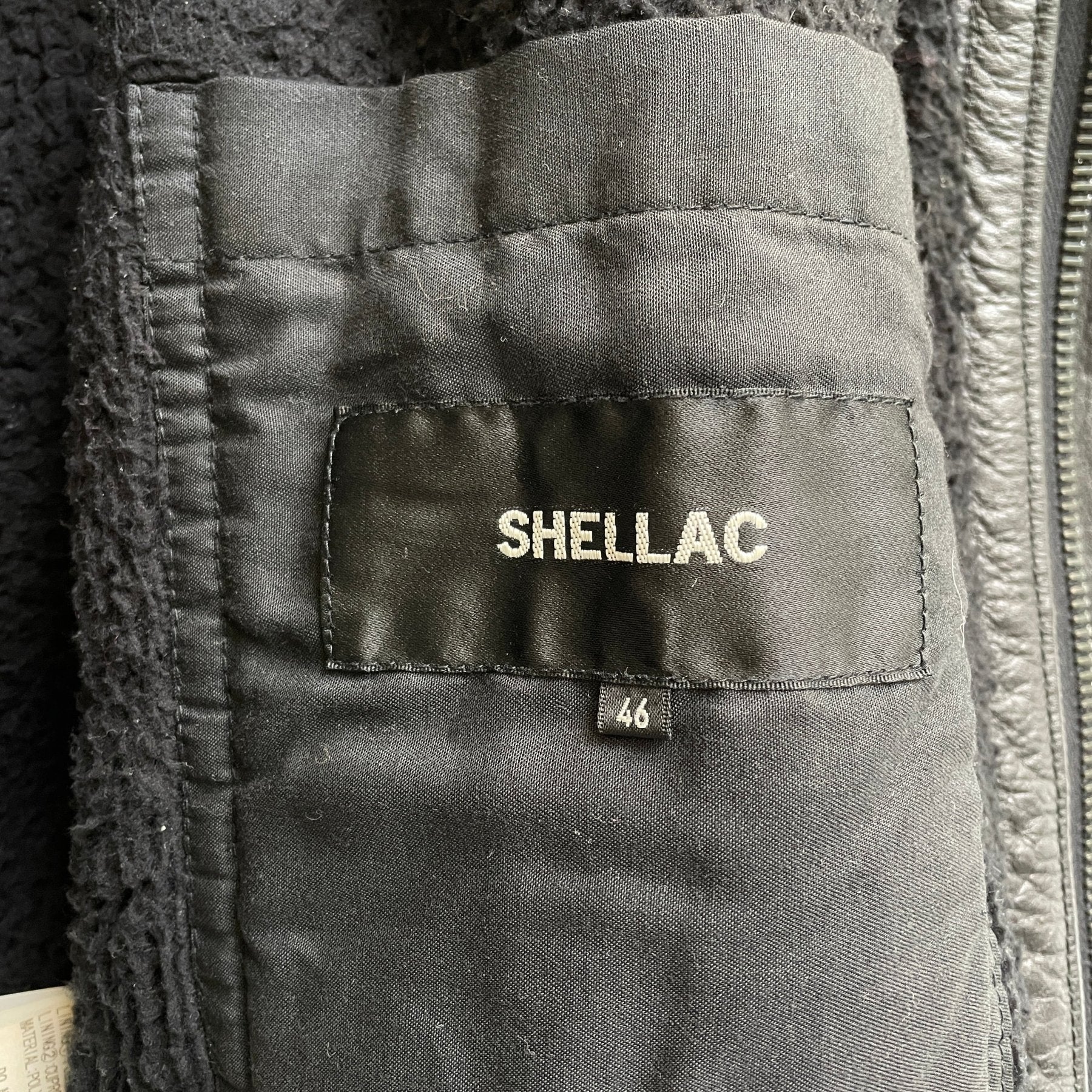 00s Shellac Cow Leather Bomber Jacket - Image 8