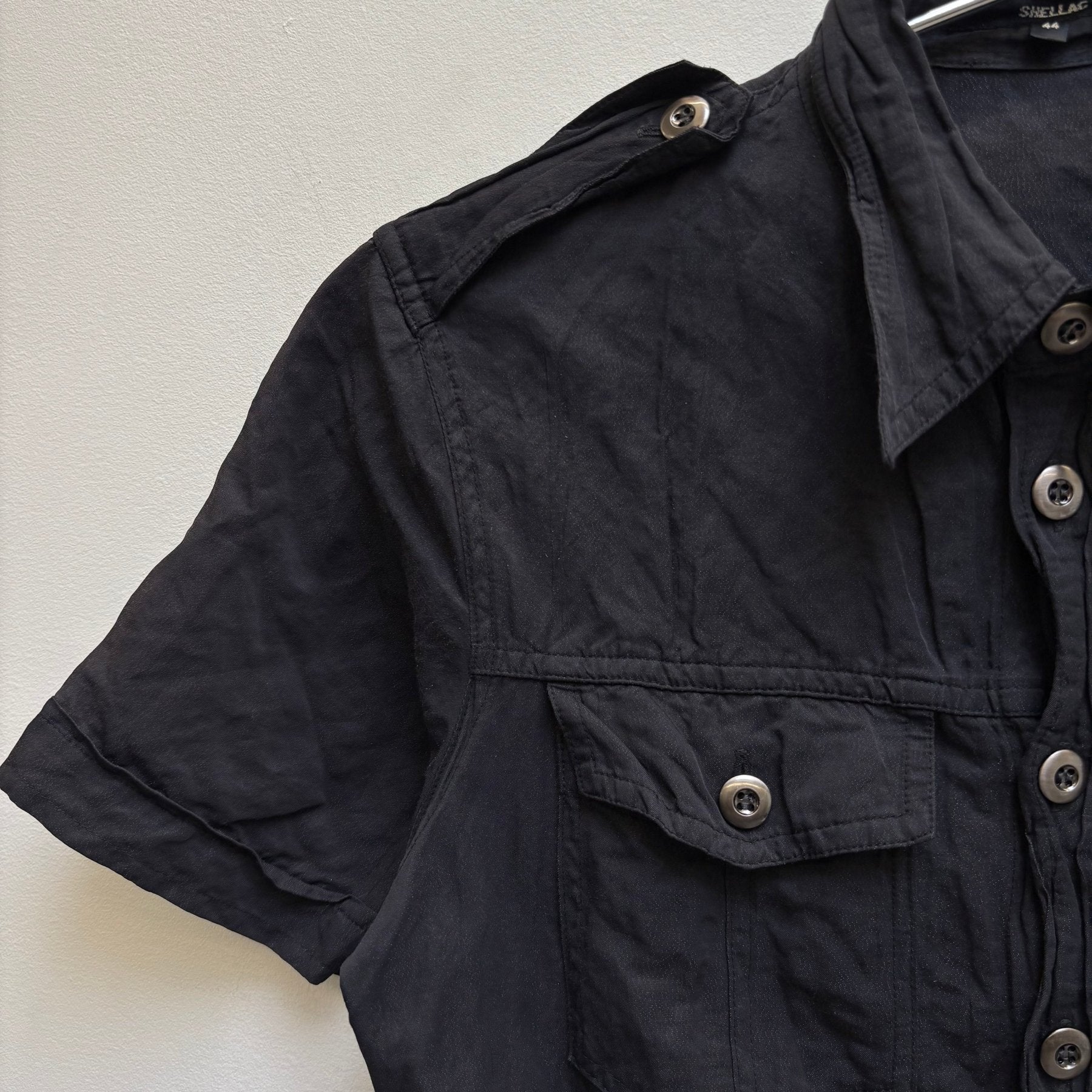 00s Shellac ‘Rest In Peace’ Back Graphic Button Up T-Shirt - Image 4