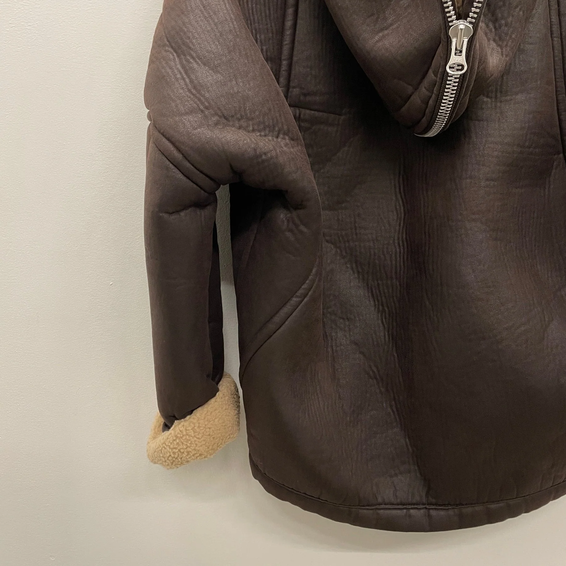 00s Zucca Shearling Hooded Jacket - Image 7