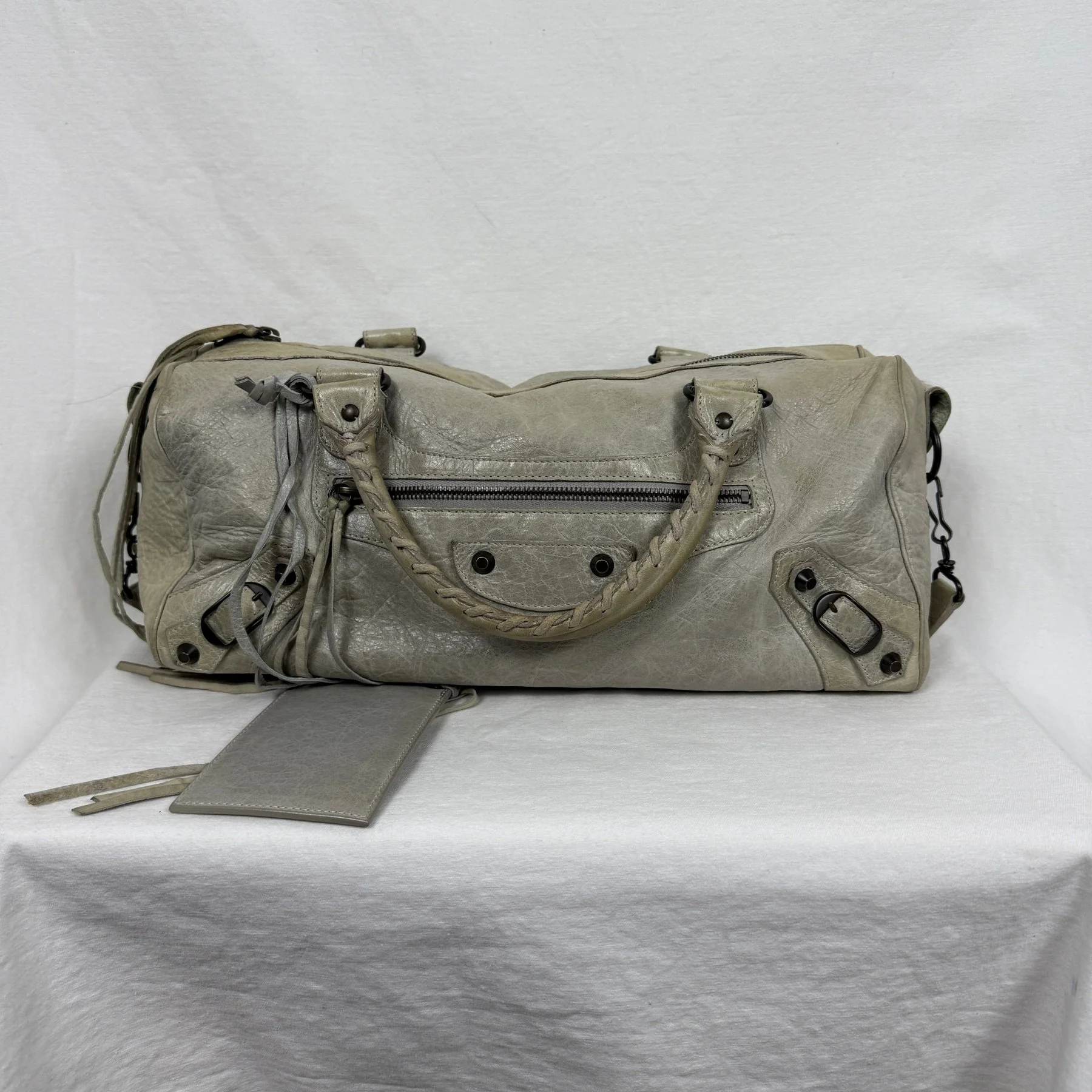 08 Balenciaga Grey/Pistachio Green Twiggy Bag - Image 3