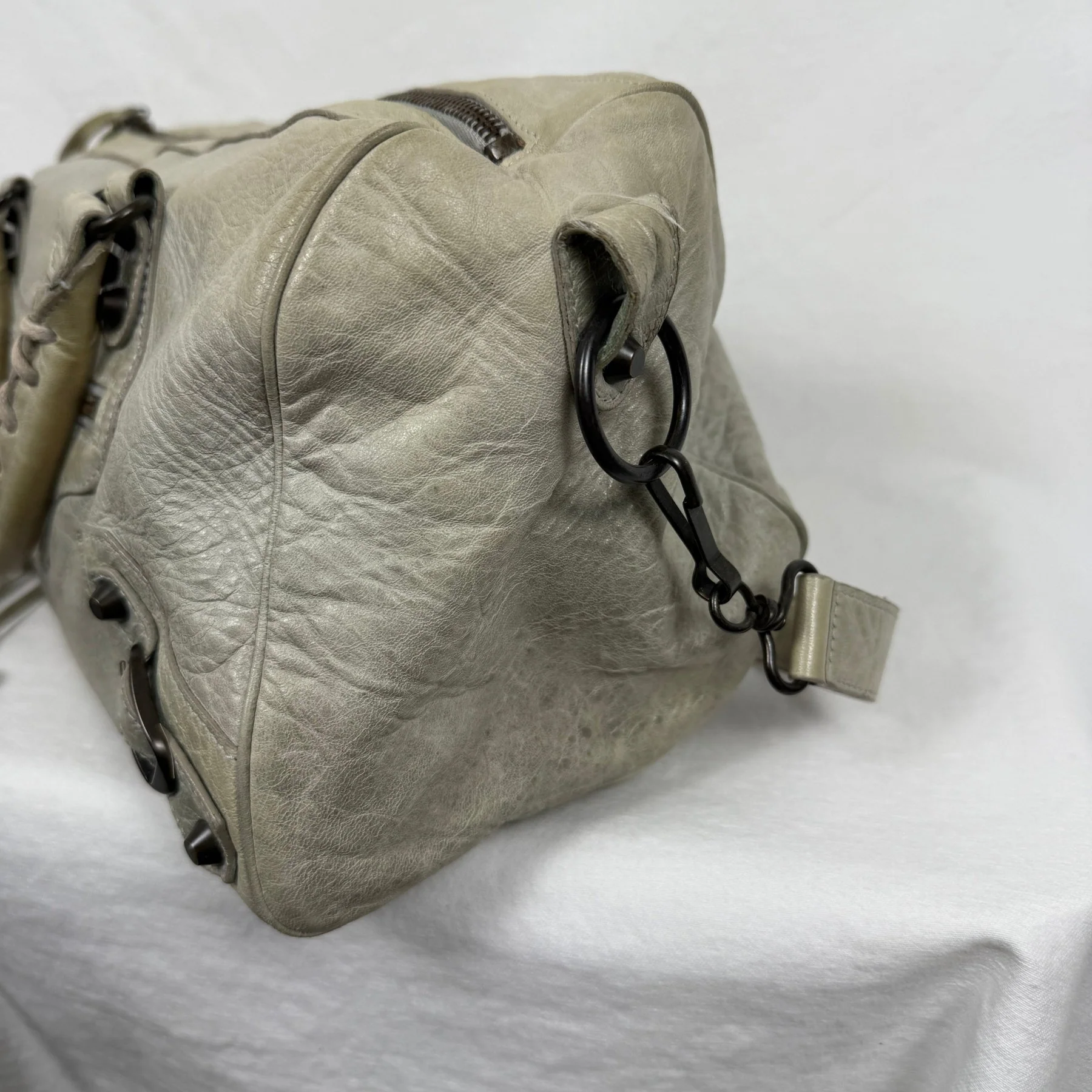 08 Balenciaga Grey/Pistachio Green Twiggy Bag - Image 5