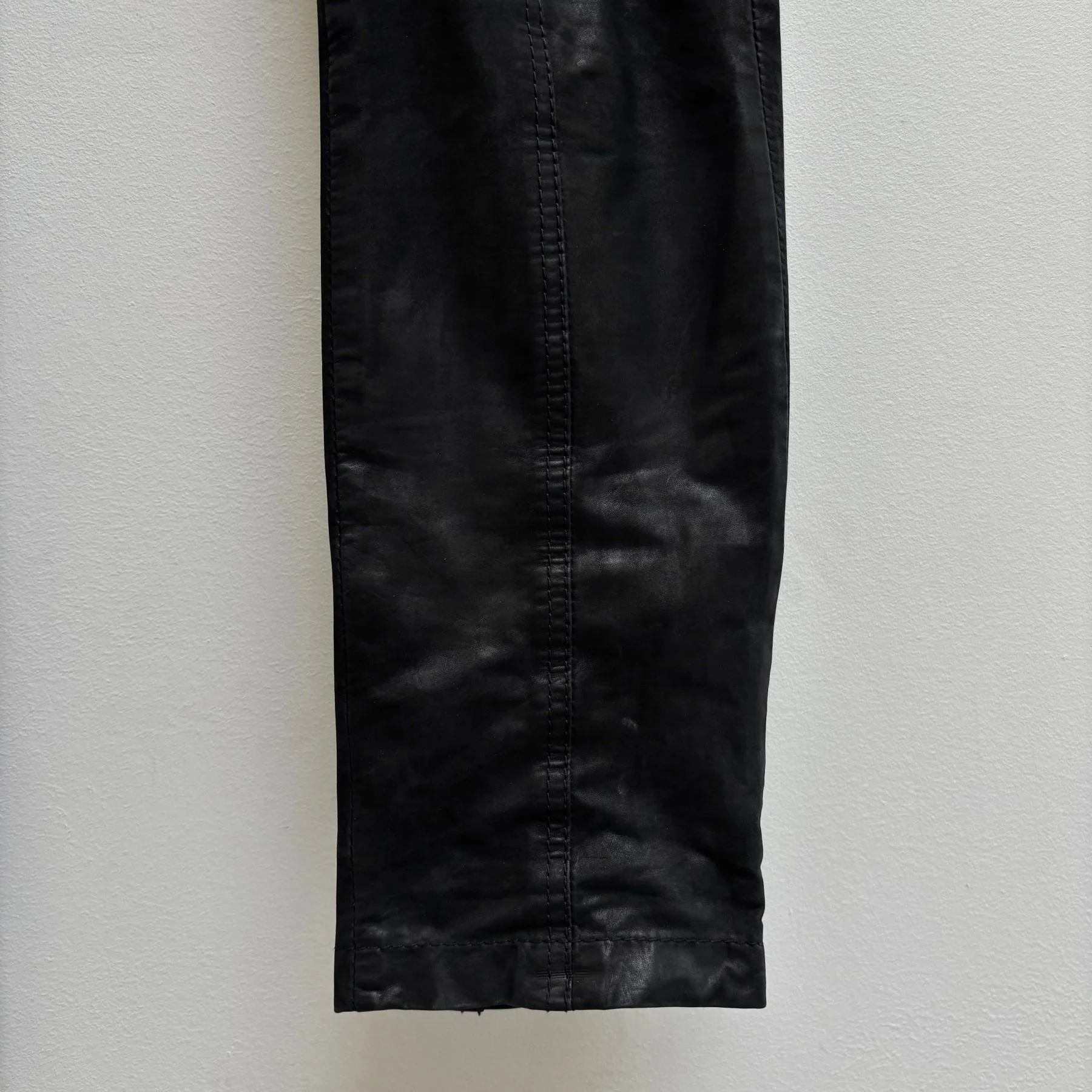 2010s Alexandre Plokhav Leather Asymmetrical Drop Crotch Cargo Pants - Image 9