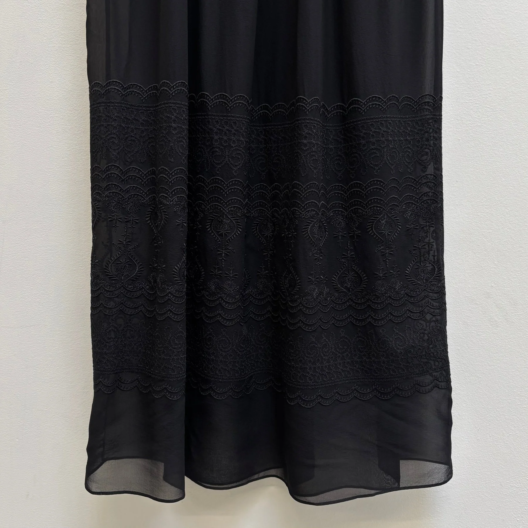 2010s Balmain Sheer Silk Embroidered Maxi Skirt - Image 10