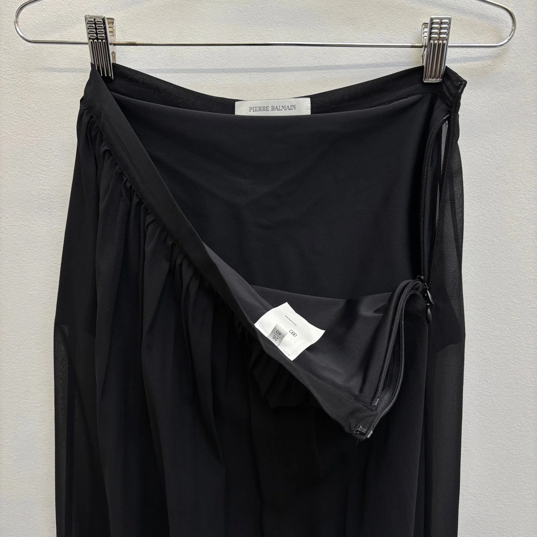 2010s Balmain Sheer Silk Embroidered Maxi Skirt - Image 12