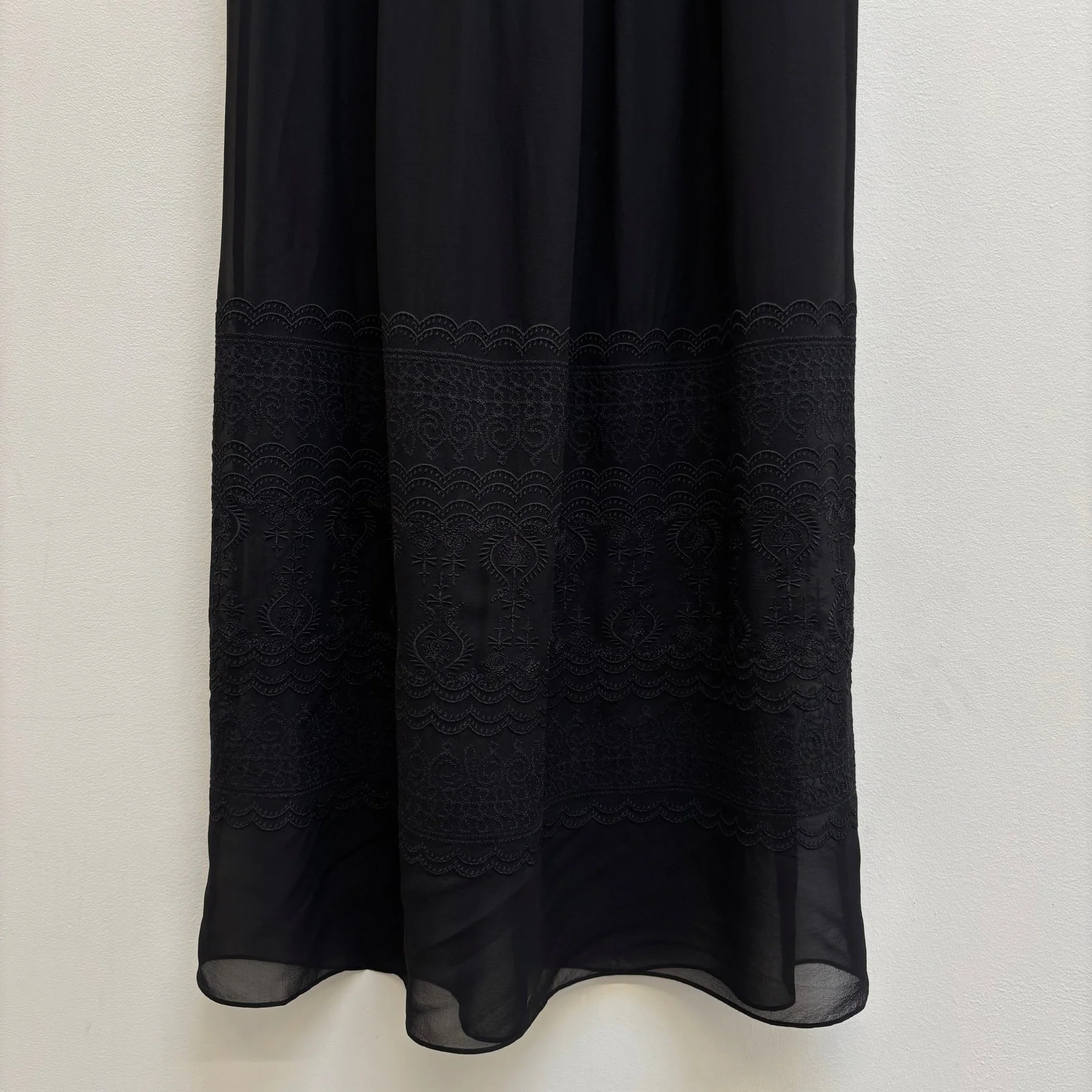 2010s Balmain Sheer Silk Embroidered Maxi Skirt - Image 4