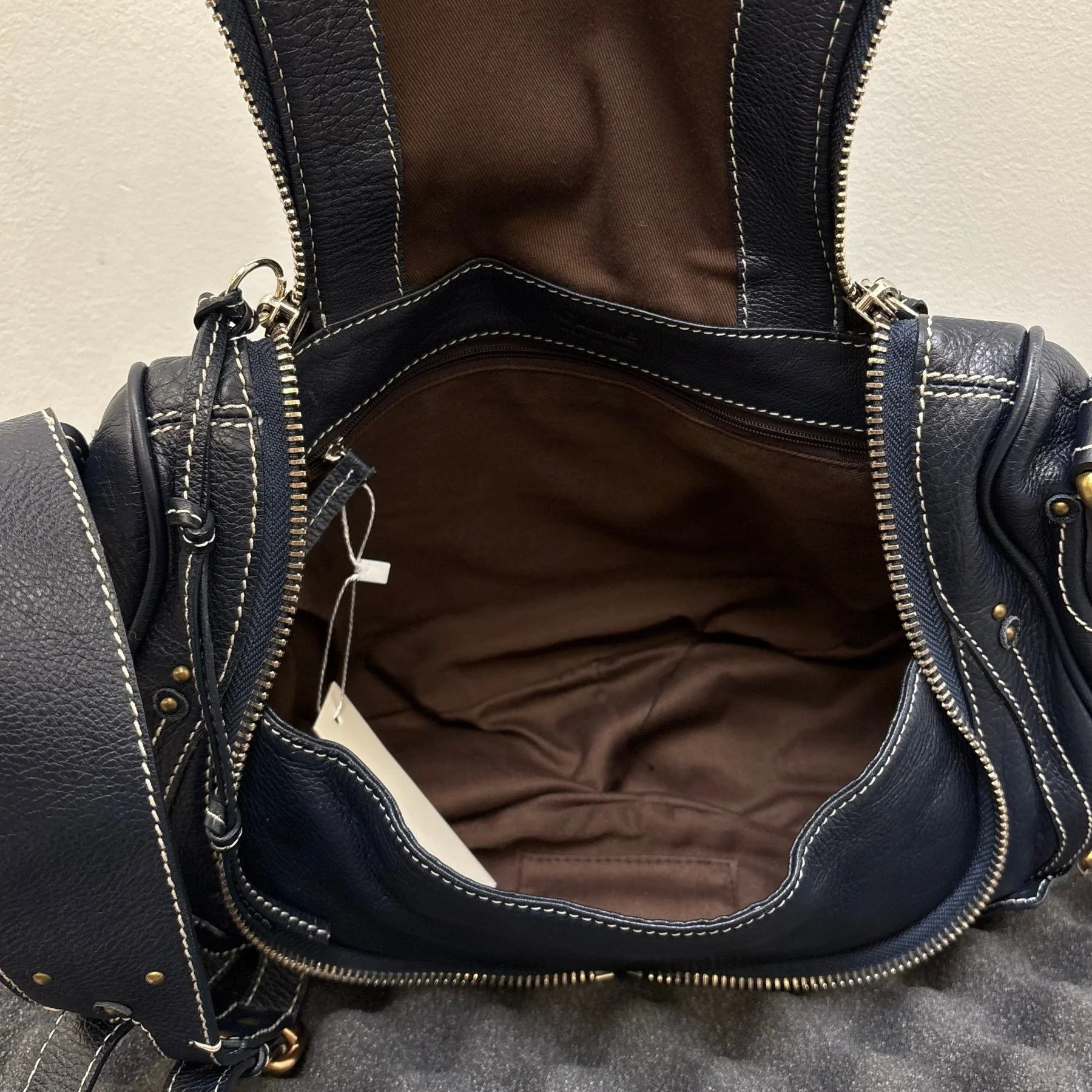 2010s Chloé Studded Leather Paraty Satchel Bag - Image 12