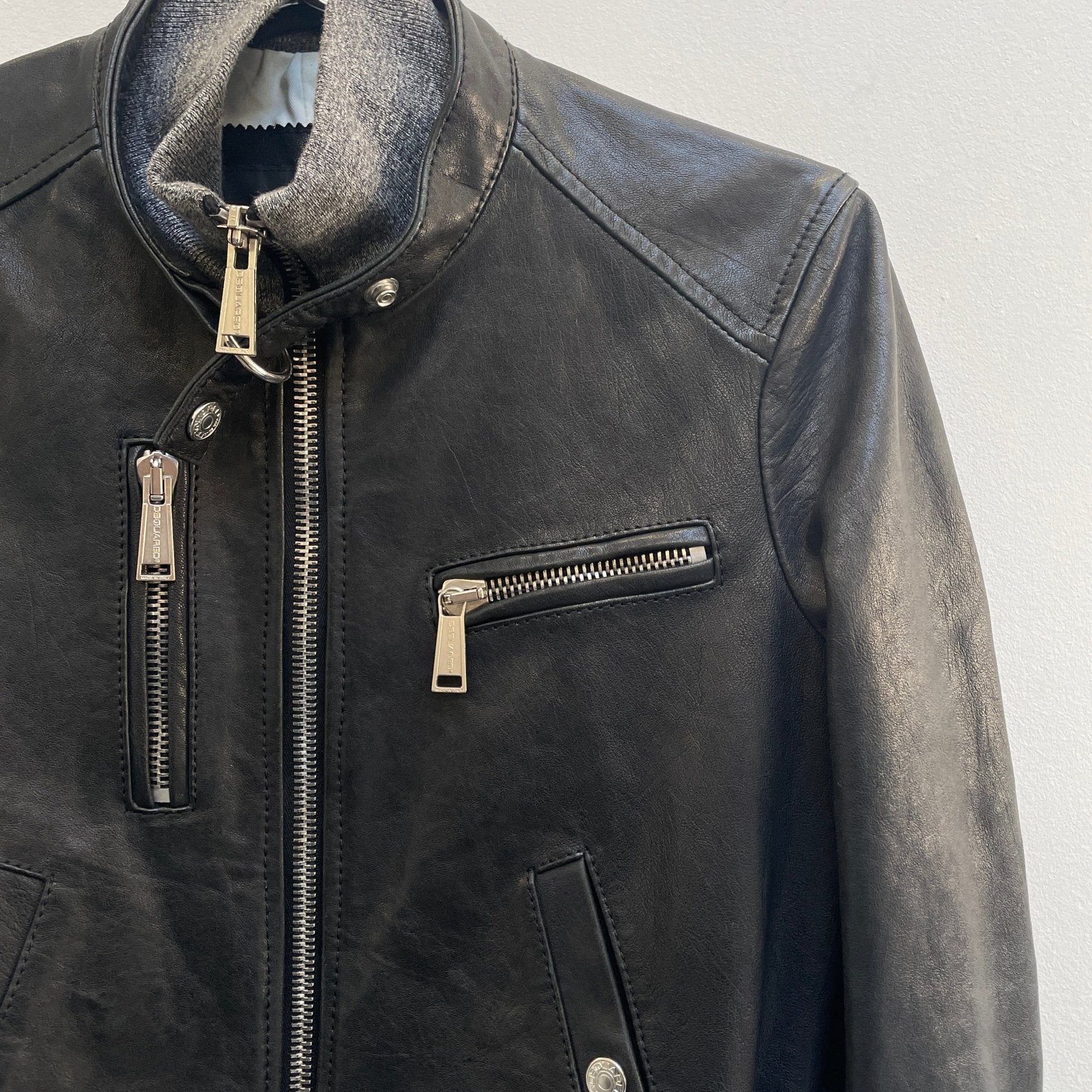 2010s Dsquared2 Hybrid Leather Biker Jacket - Image 4