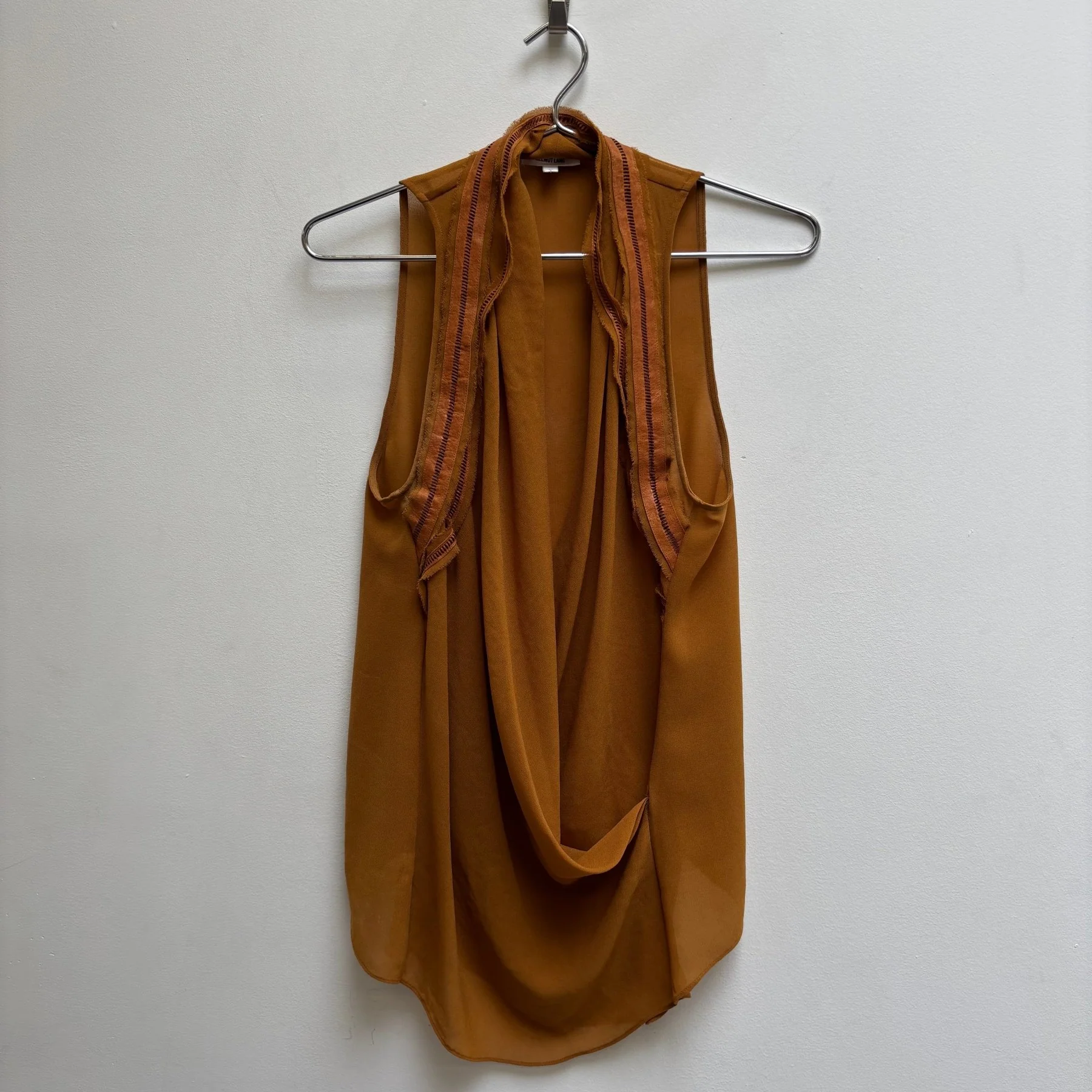 2010s Helmut Lang Neckline Design Draped Tank Top
