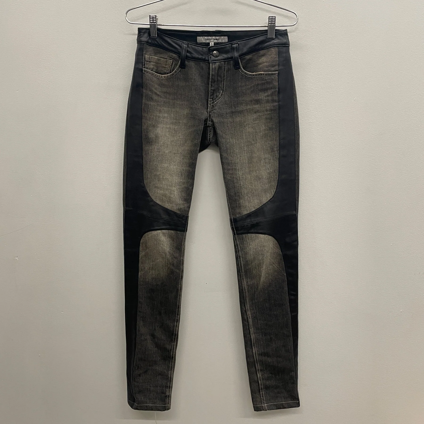 5351 Pour Les Femmes Leather Panels Jeans