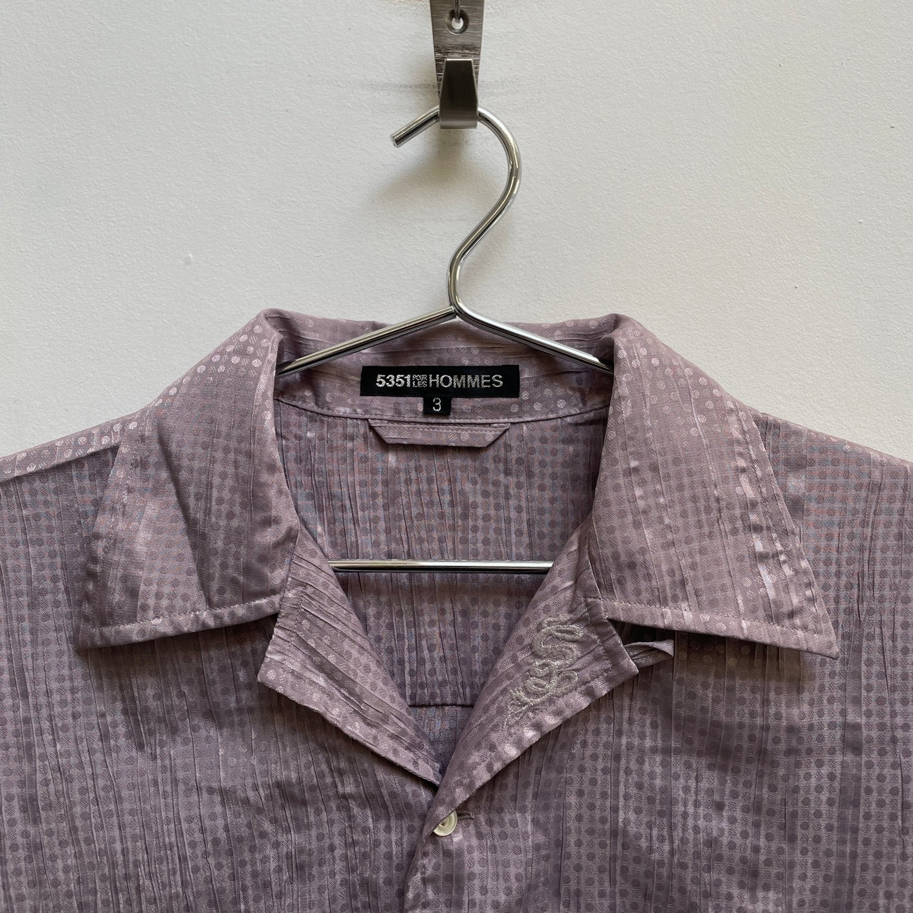 5351 Pour Les Hommes Patterned Wrinkle Button Up Blouse - Image 3