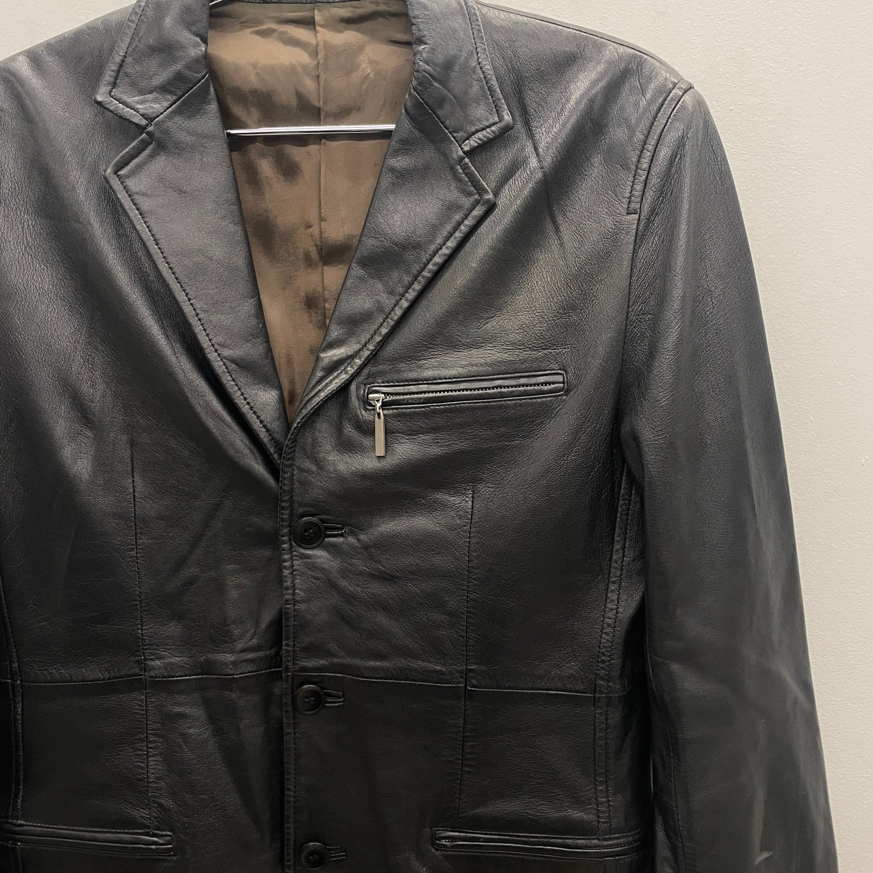 80s Objet by Jean Paul Gaultier Leather Blazer Jacket - Image 4