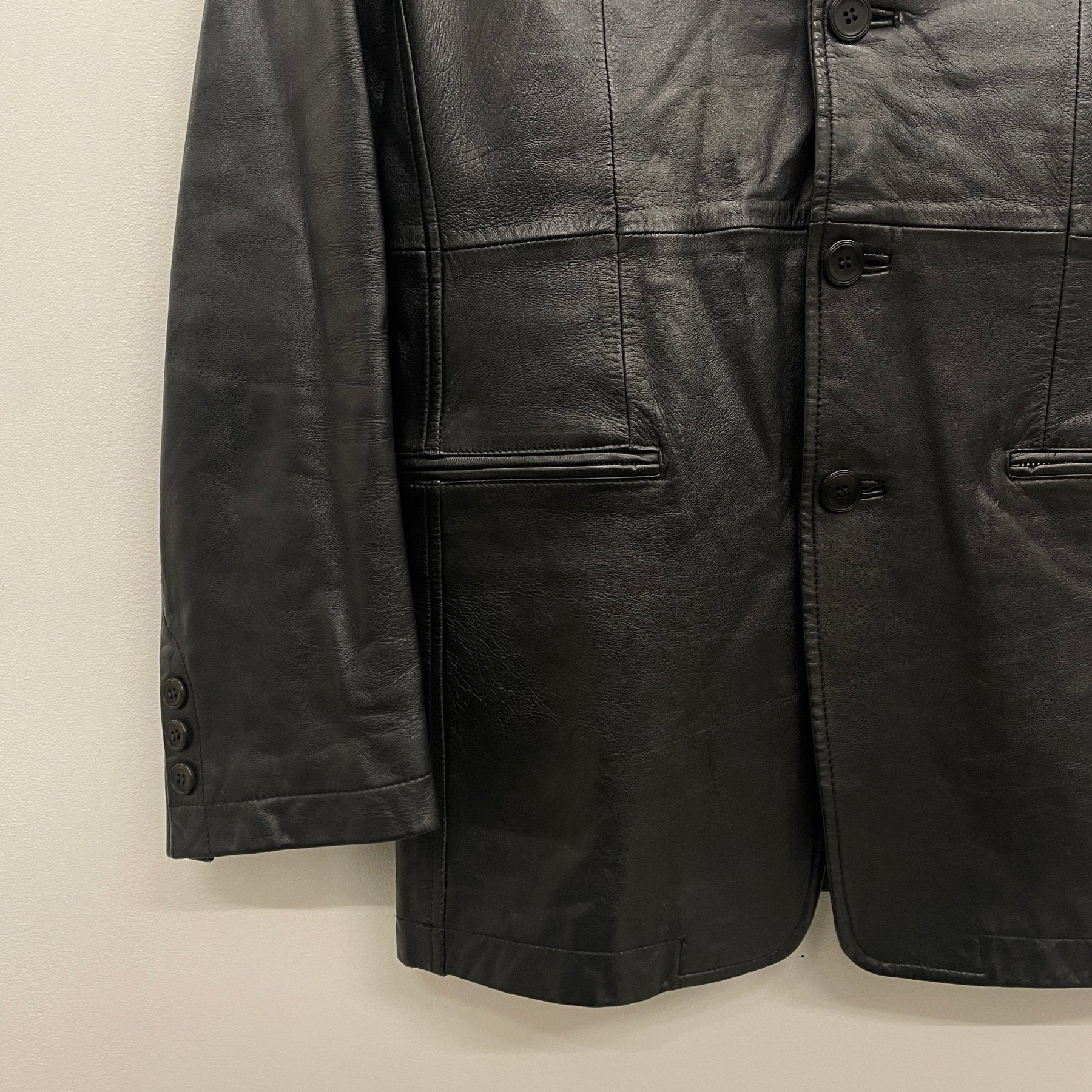 80s Objet by Jean Paul Gaultier Leather Blazer Jacket - Image 5