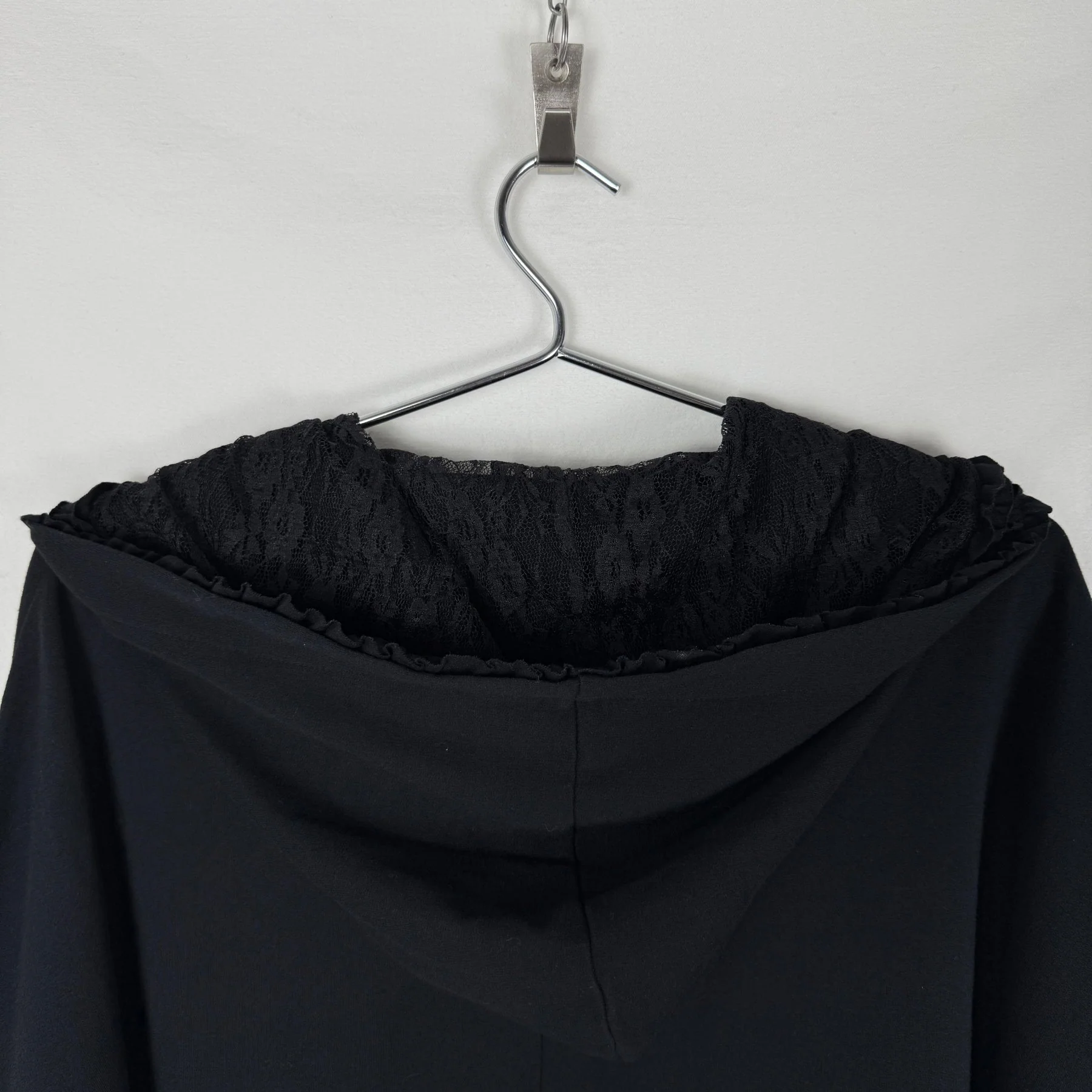 90s Atsuro Tayama "Refreshing" Lace Lined Hoodie Poncho - Image 7