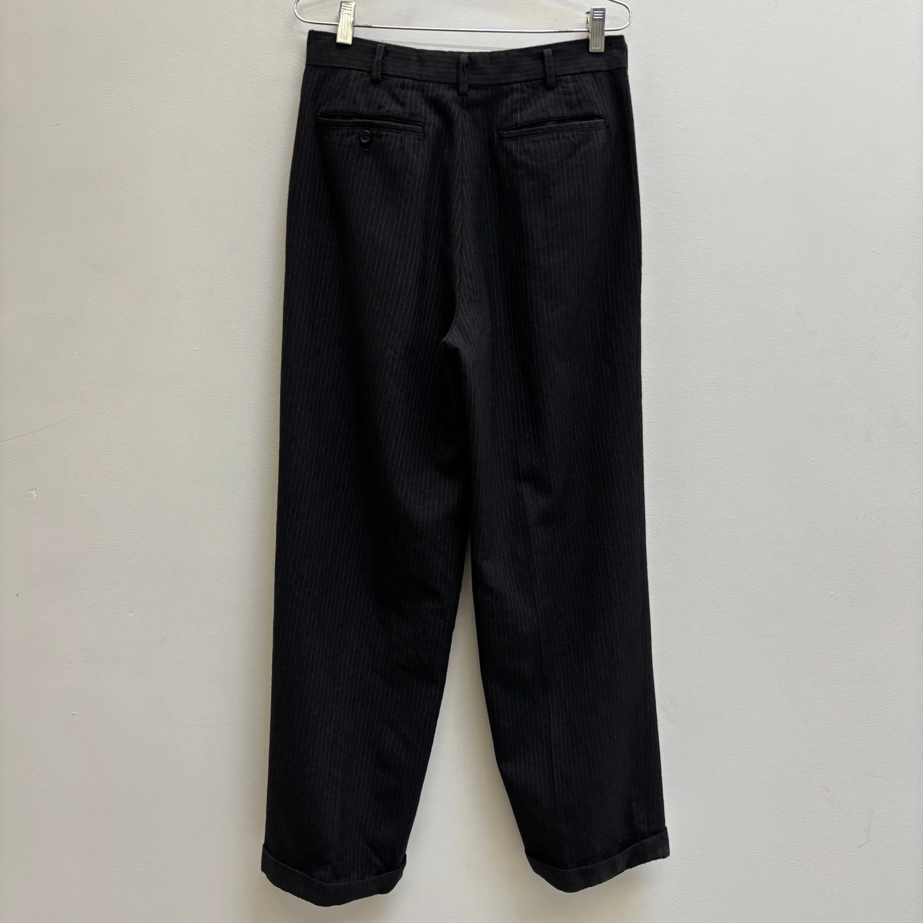 90s Comme Des Garçons Striped Wool Trousers - Image 2