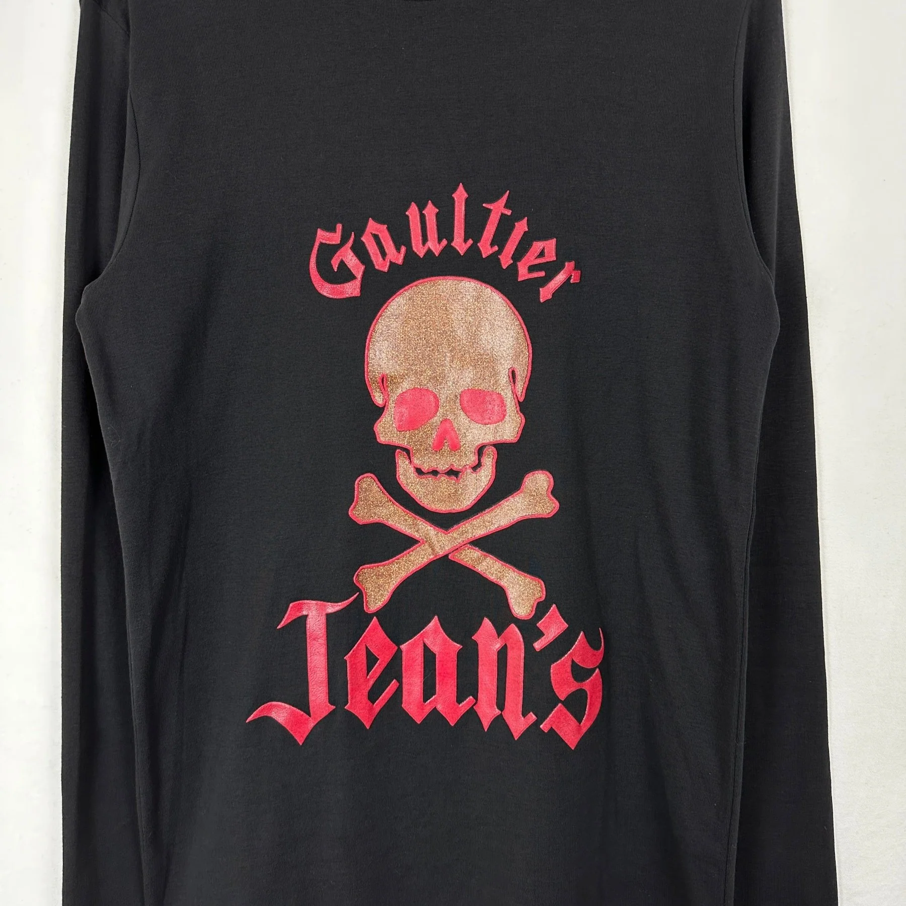 90s Gaultier Jean’s Glitter Skull Turtleneck - Image 3
