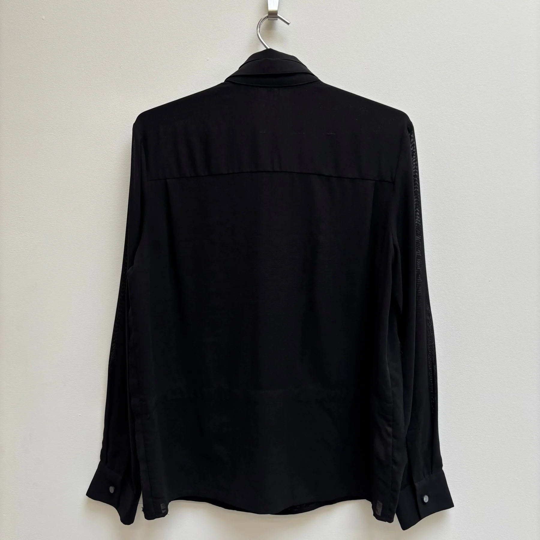 90s Hussein Chalayan Deconstructed Mesh Blouse - Image 2