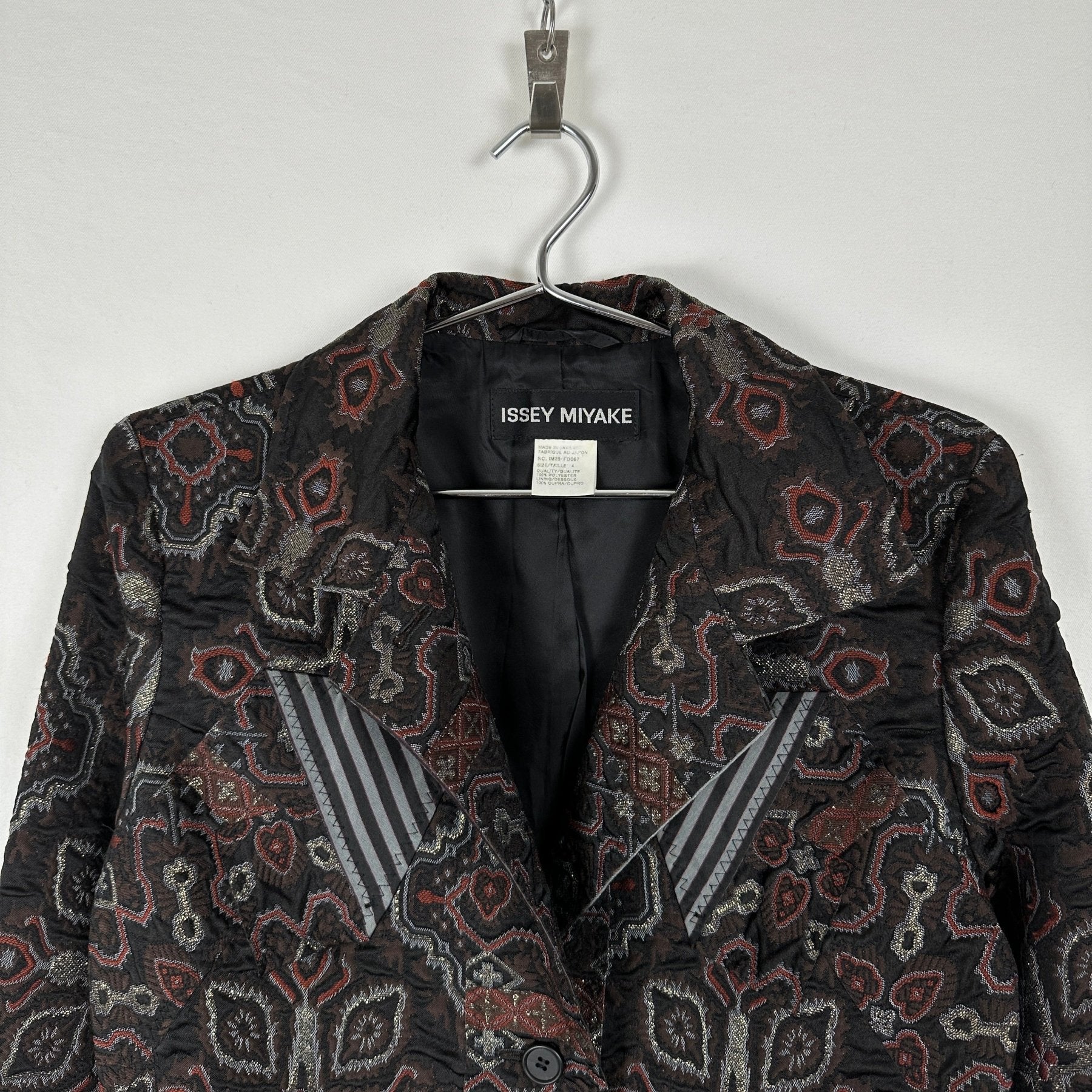 90s Issey Miyake Jacquard Patchwork Blazer - Image 2