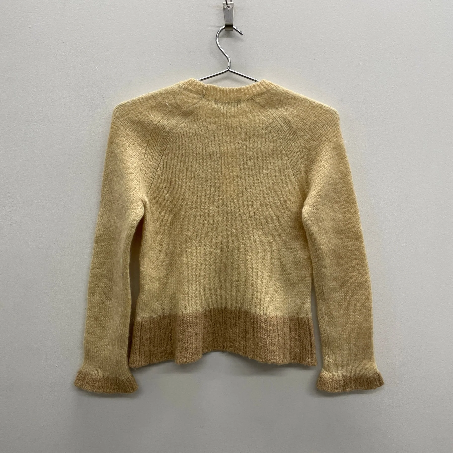 90s Issey Miyake Mustard TwoTone Wool Sweater - Image 2
