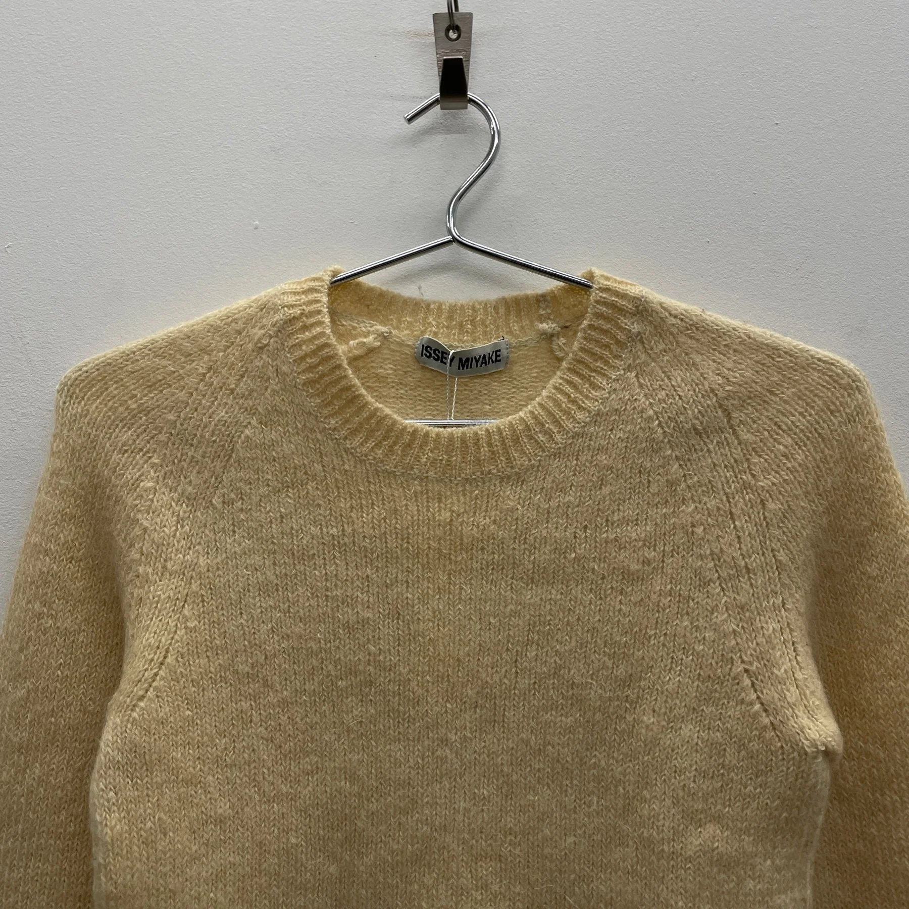 90s Issey Miyake Mustard TwoTone Wool Sweater - Image 3