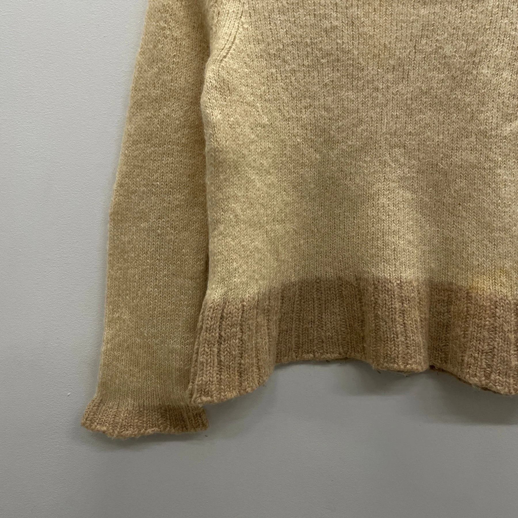 90s Issey Miyake Mustard TwoTone Wool Sweater - Image 4