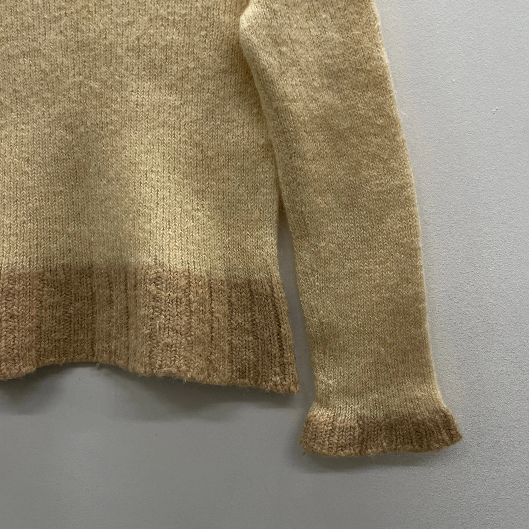 90s Issey Miyake Mustard TwoTone Wool Sweater - Image 8