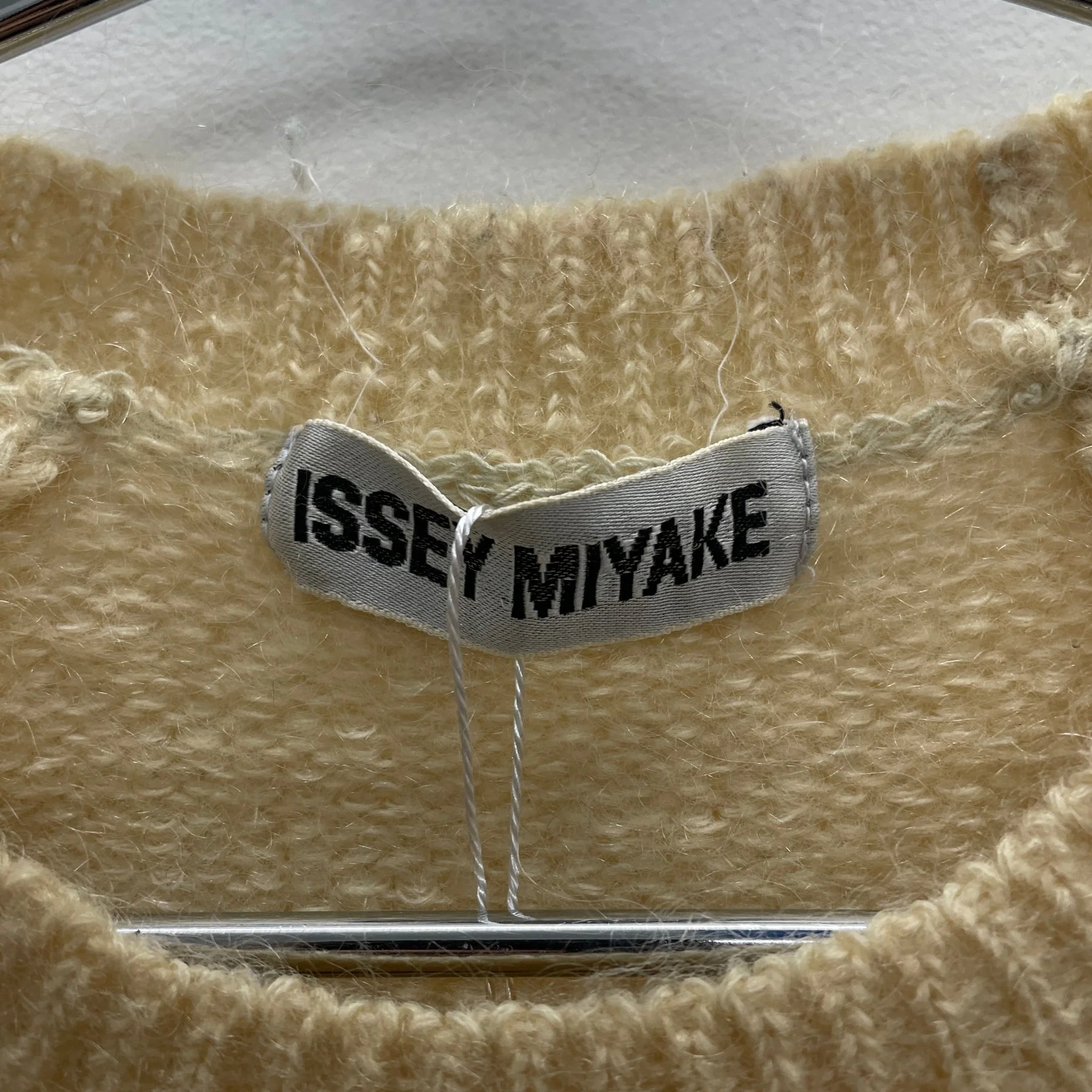 90s Issey Miyake Mustard TwoTone Wool Sweater - Image 9