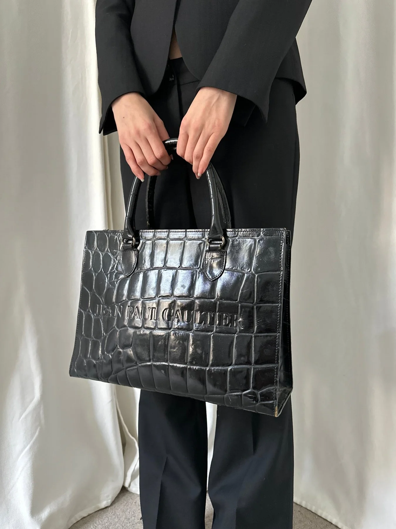 90s Jean Paul Gaultier Crocodile Document Bag - Image 2