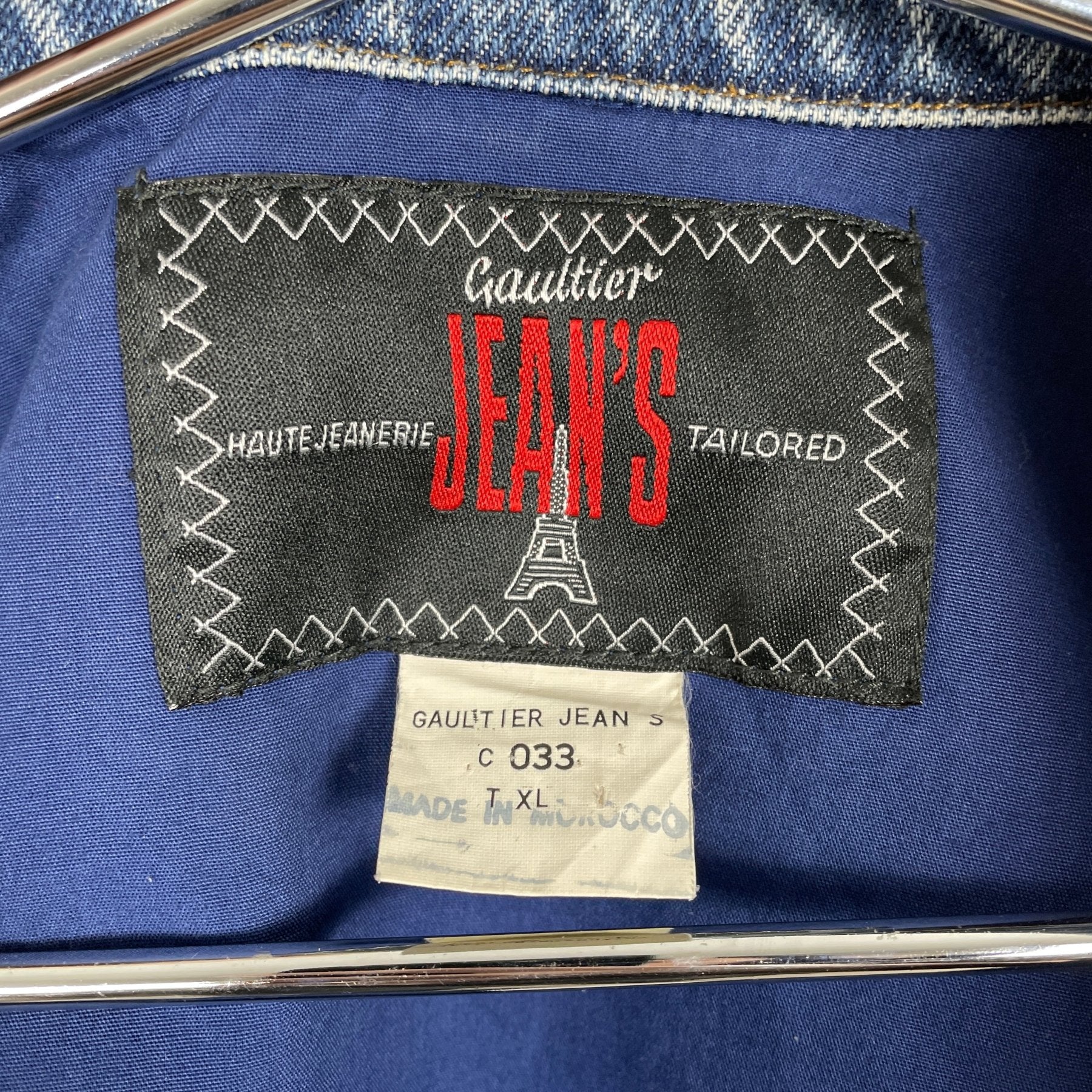 90s Jean Paul Gaultier Fabric Switching Denim Jacket - Image 11