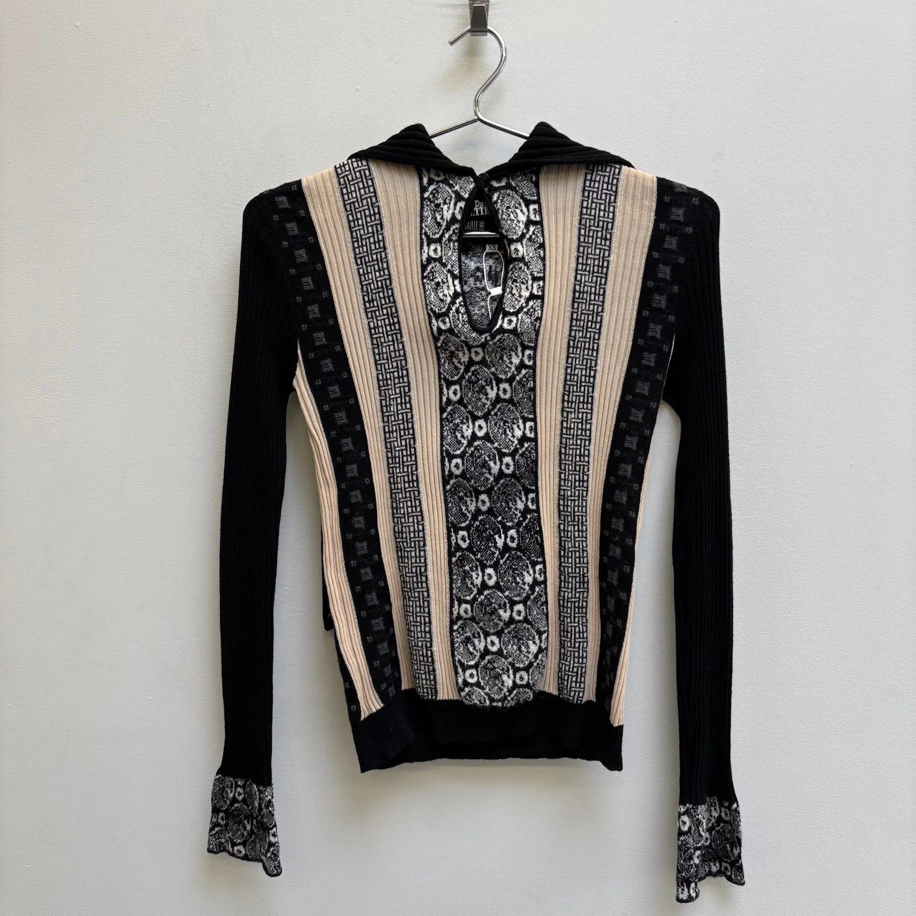 90s Jean Paul Gaultier Maillé Femme Patterned Knit Top