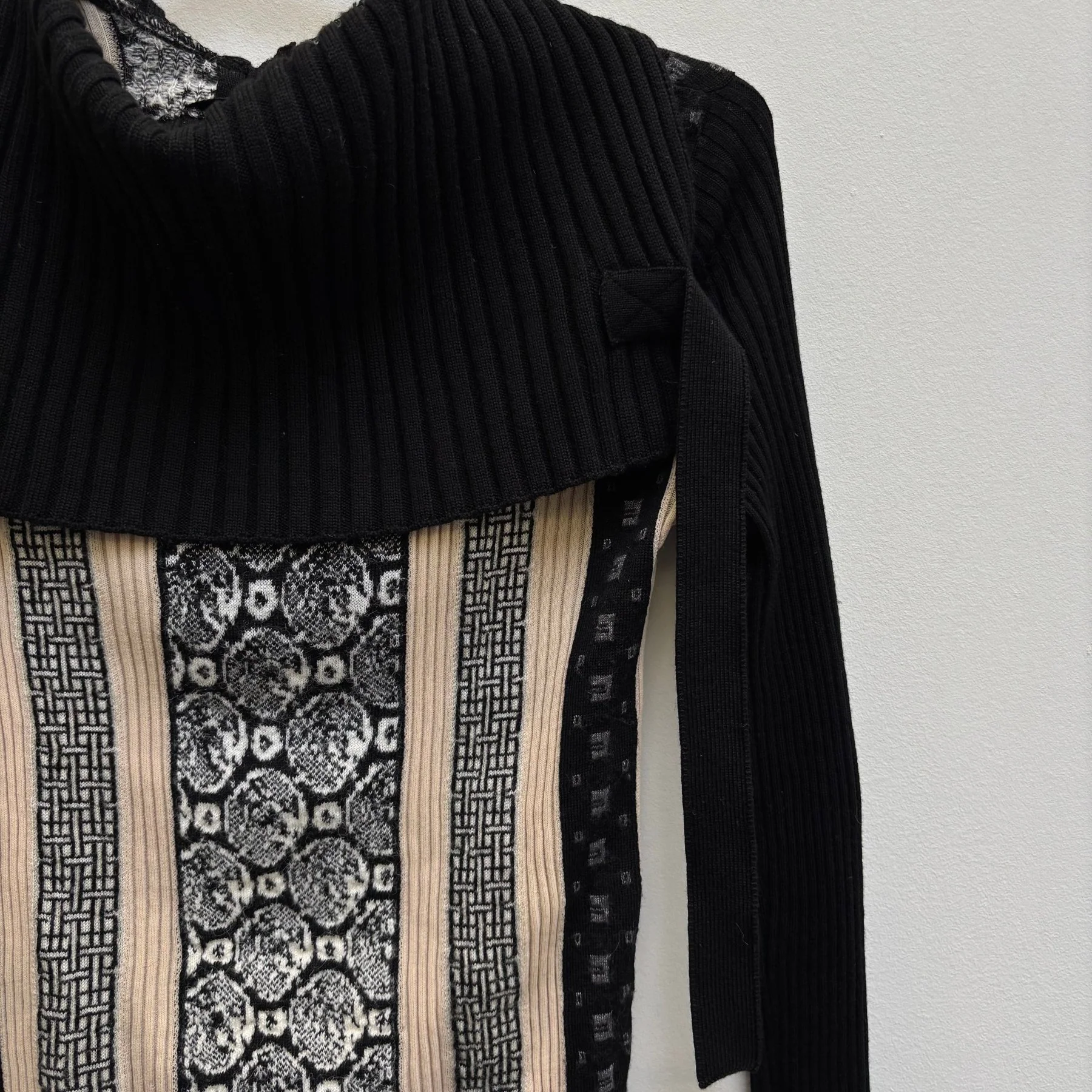 90s Jean Paul Gaultier Maillé Femme Patterned Knit Top - Image 9