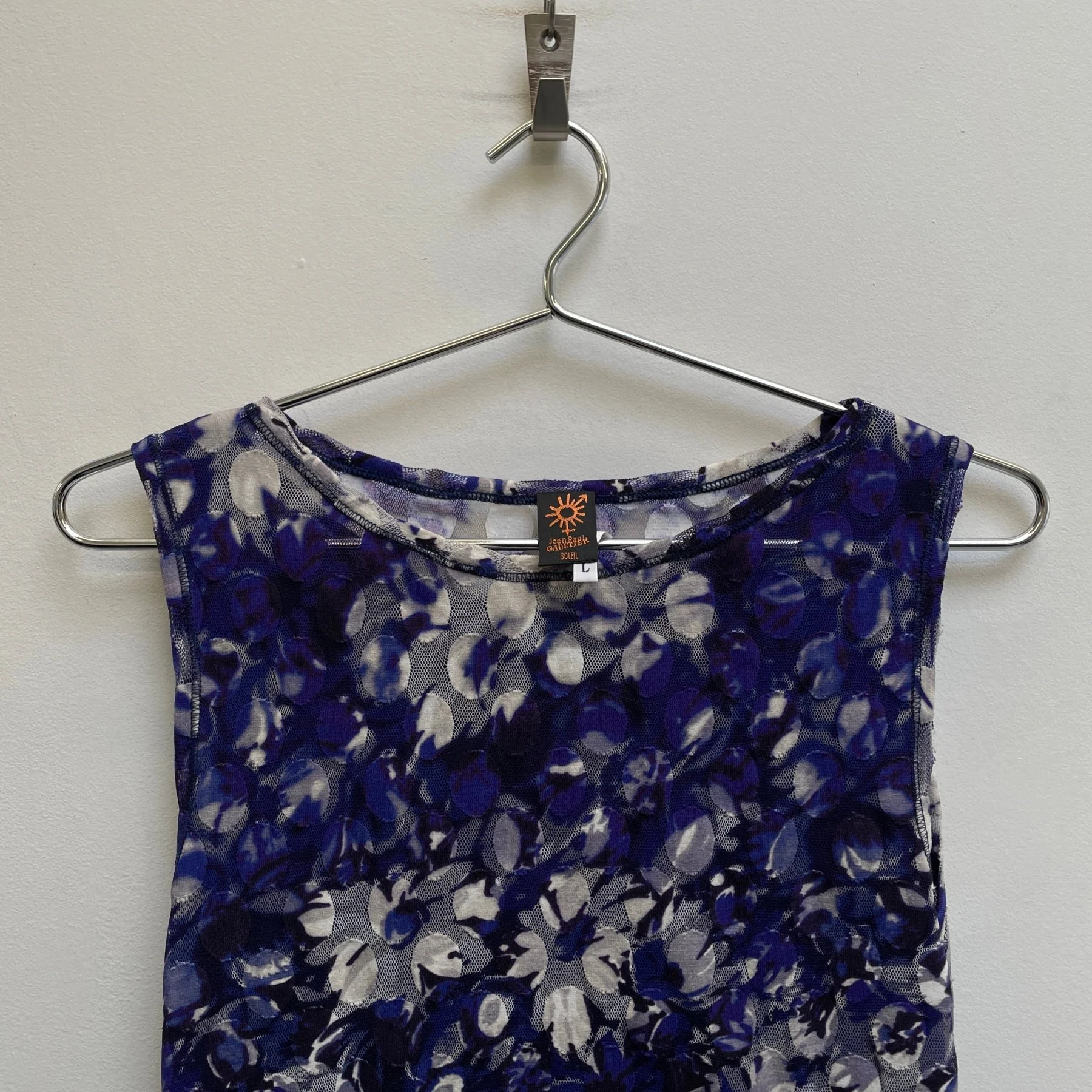 90s Jean Paul Gaultier SOLEIL Patterned Mesh Dress - Image 3