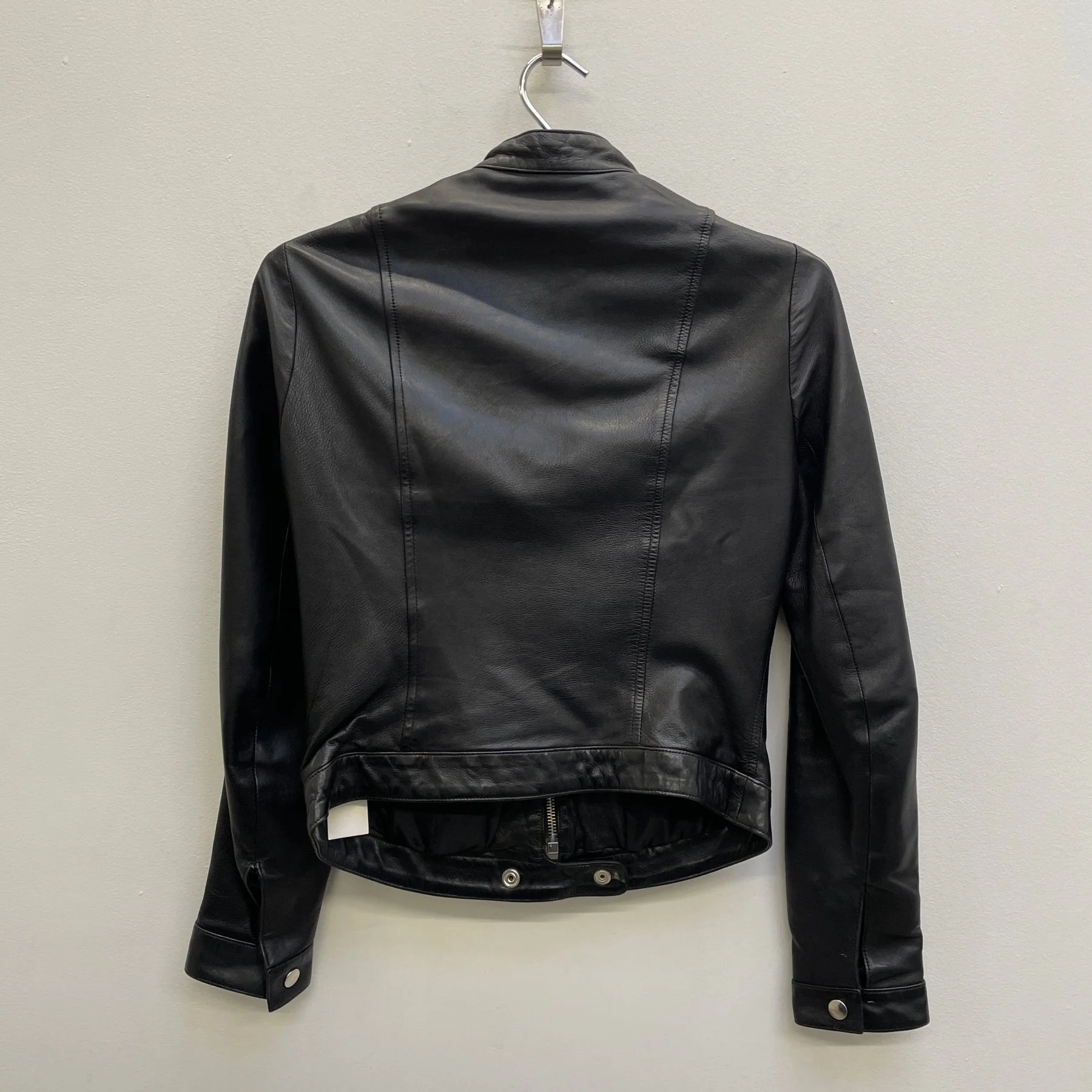 90s Katherine Hammett Leather Cafe Racer Jacket - Image 2