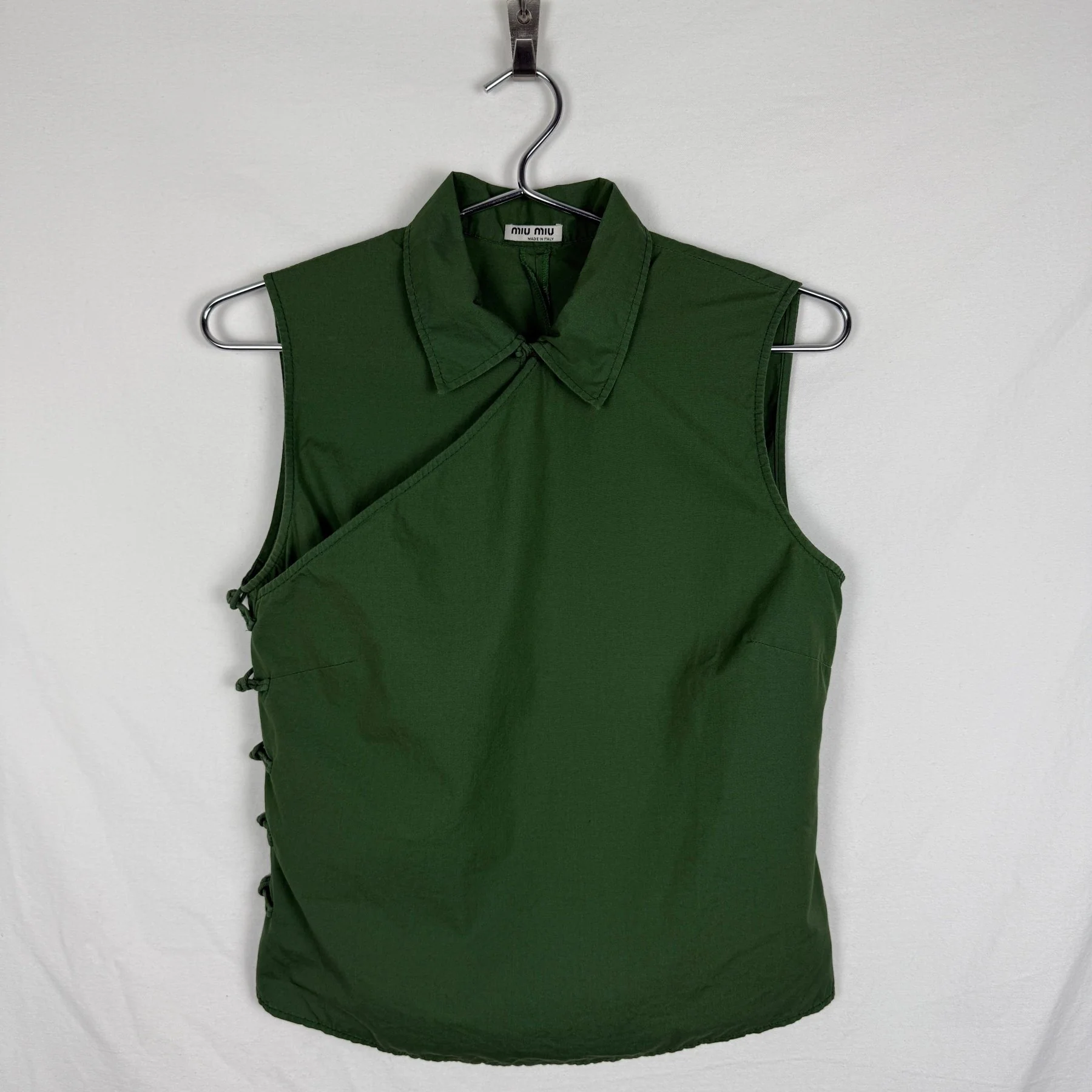 SS03 Miu Miu Knot Closure Sleeveless Blouse