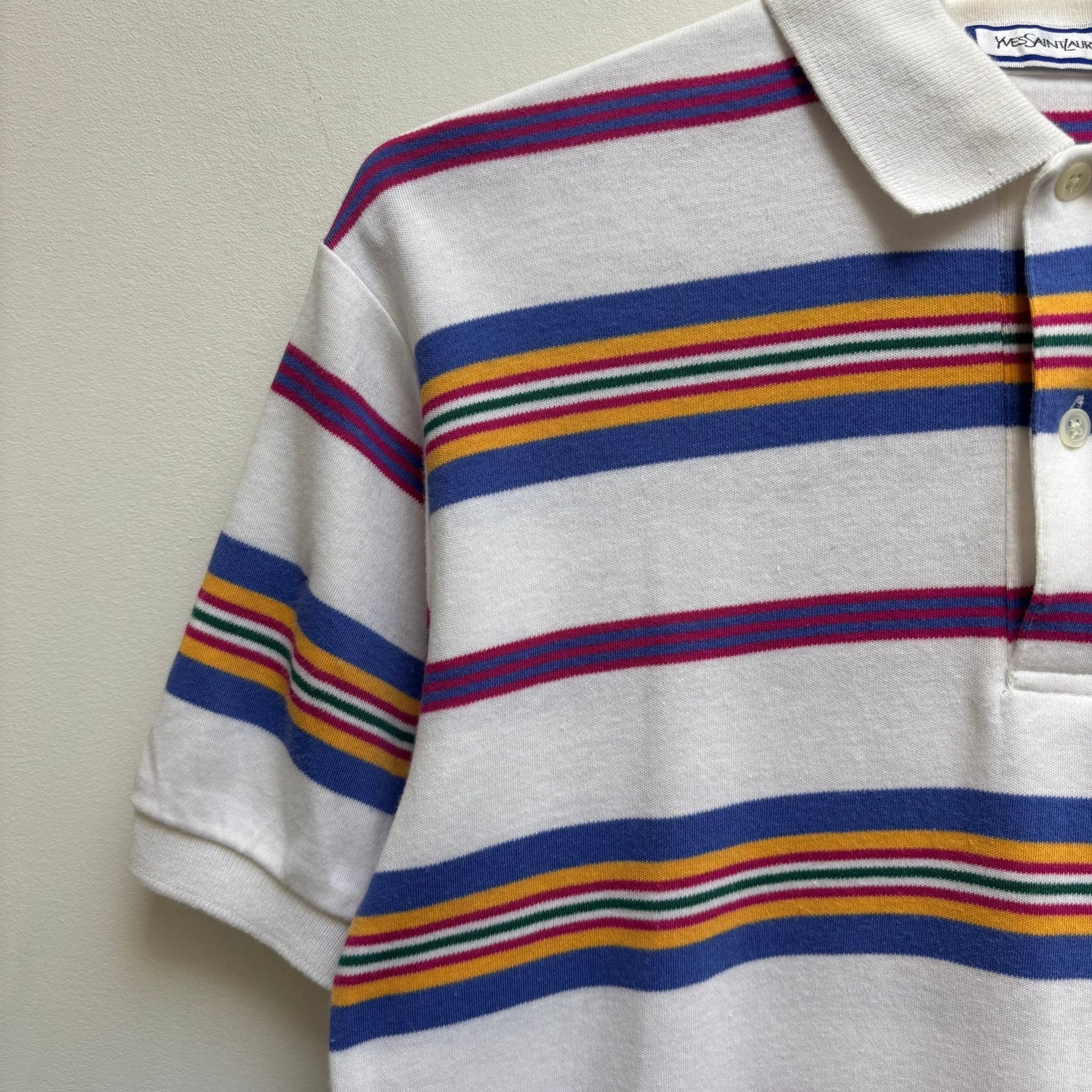 90s Yves Saint Laurent Striped Polo - Image 4