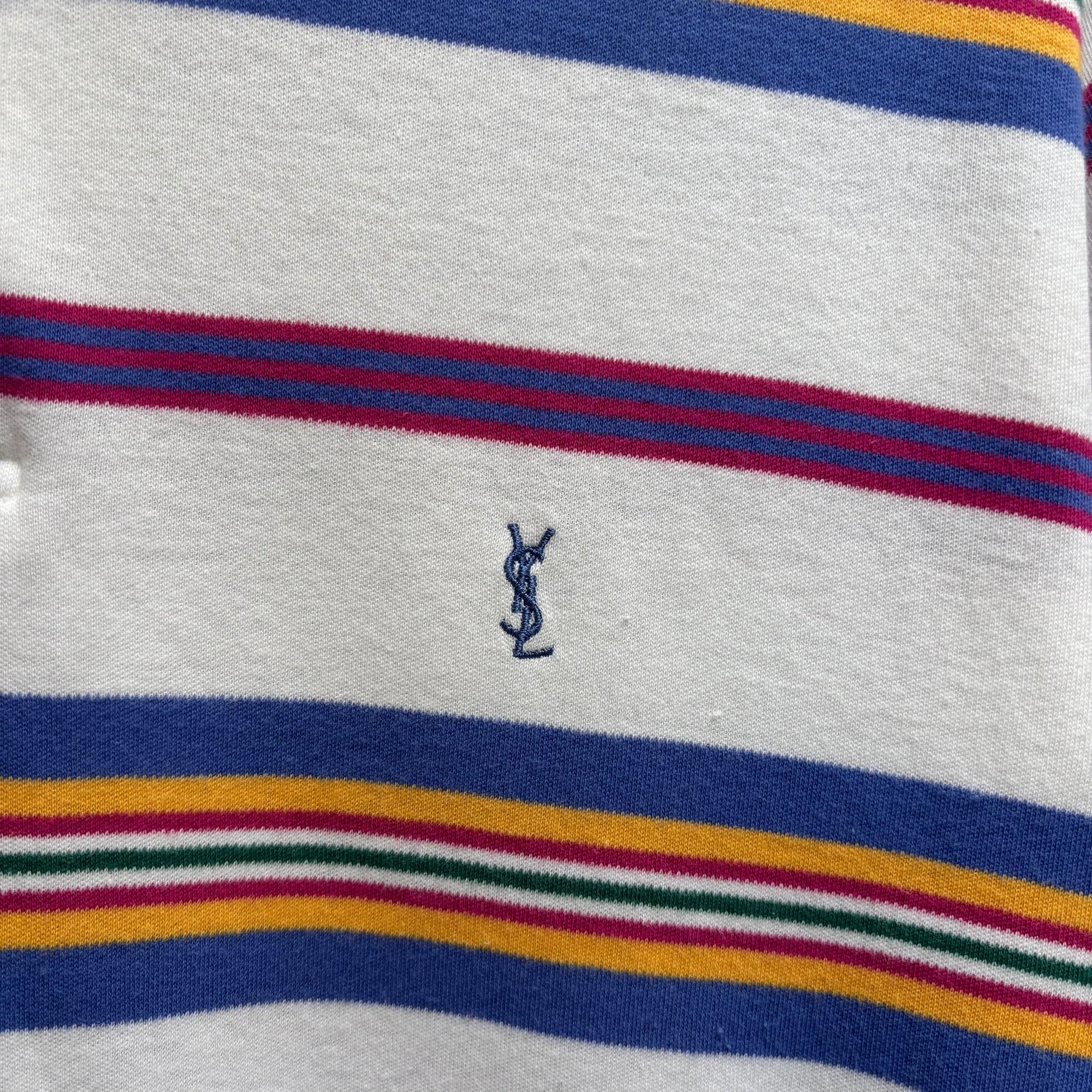 90s Yves Saint Laurent Striped Polo - Image 6