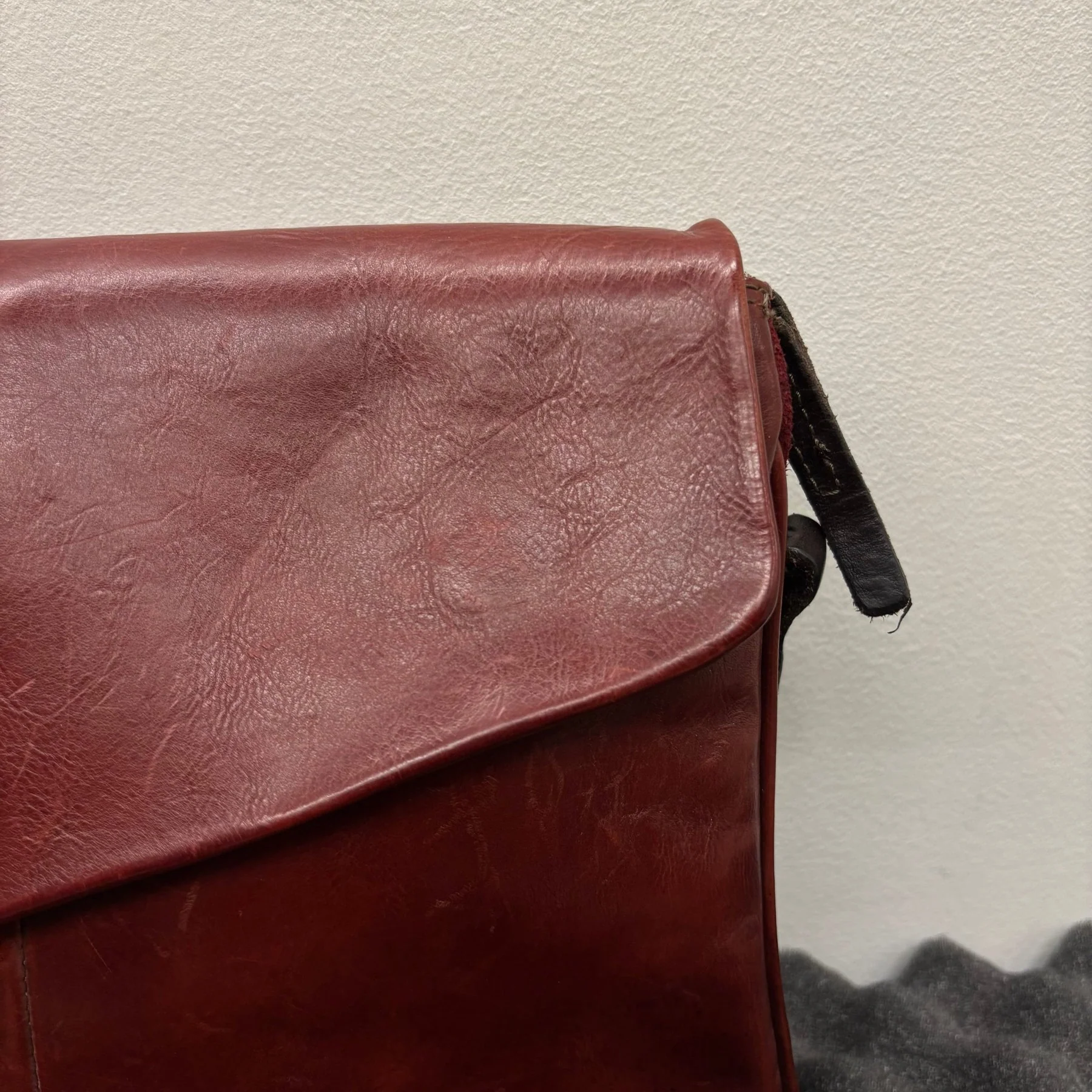 A.S.98 Red Leather Satchel Bag - Image 4
