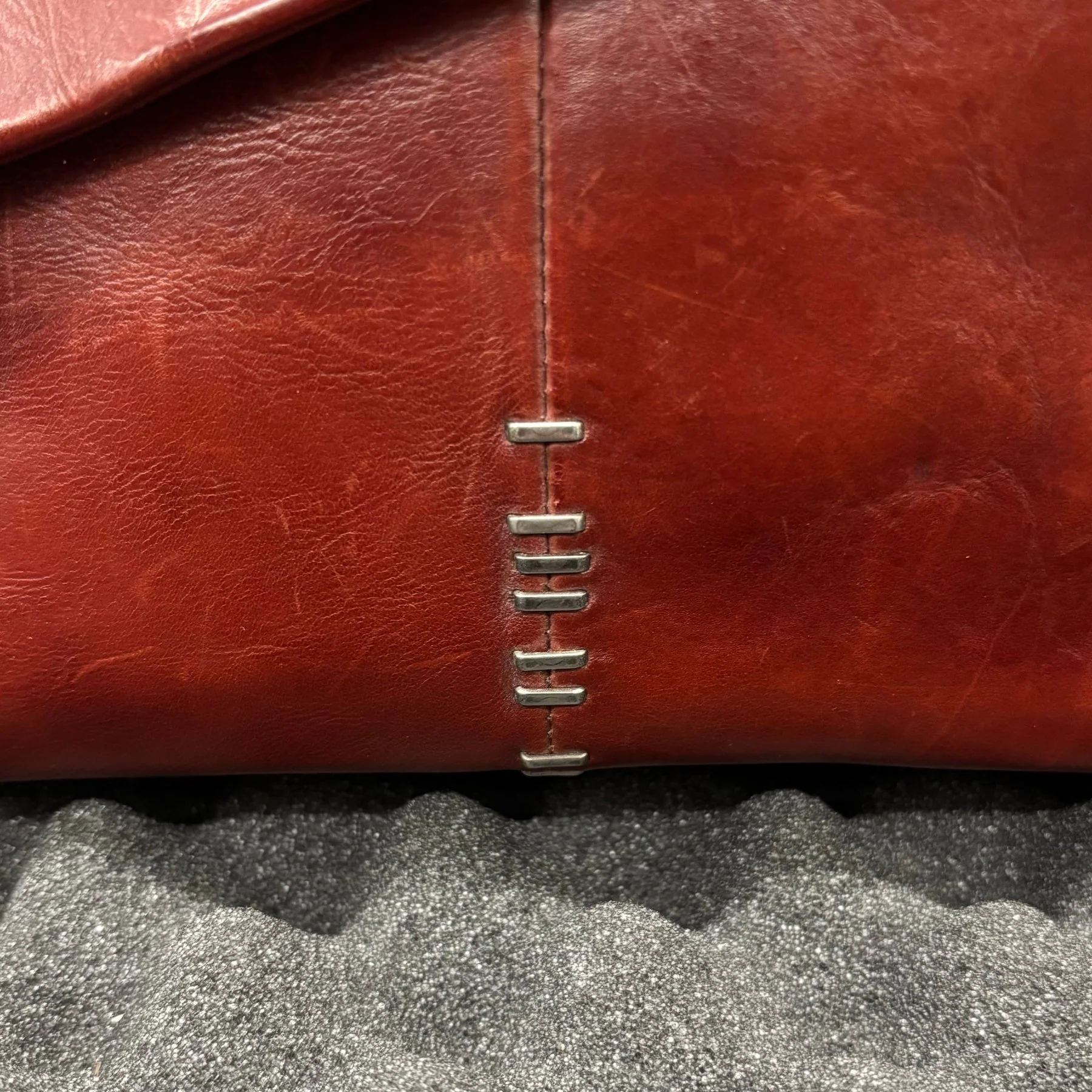 A.S.98 Red Leather Satchel Bag - Image 6
