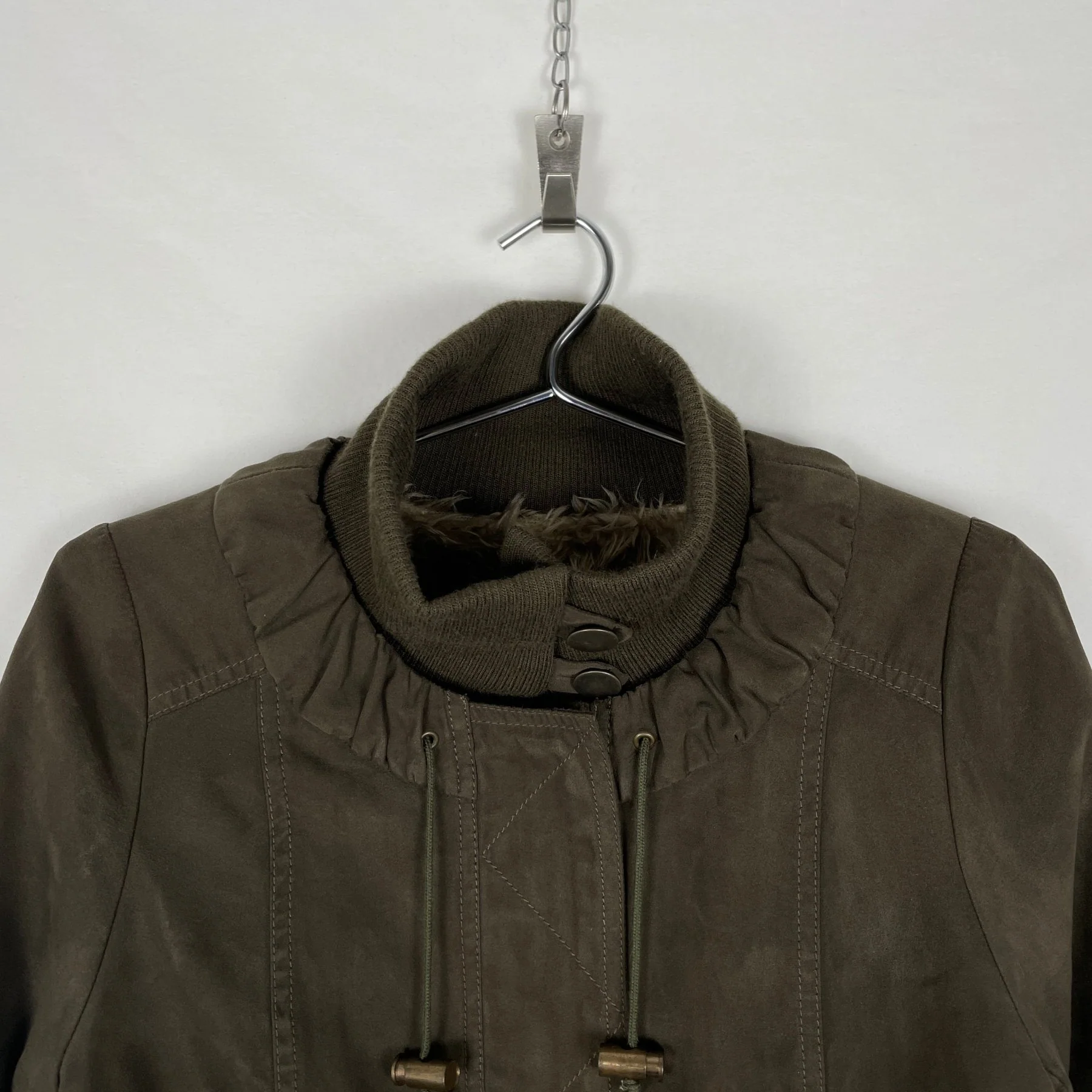 90s Abahouse Devinette 2in1 Fur Lined Military Jacket - Image 5