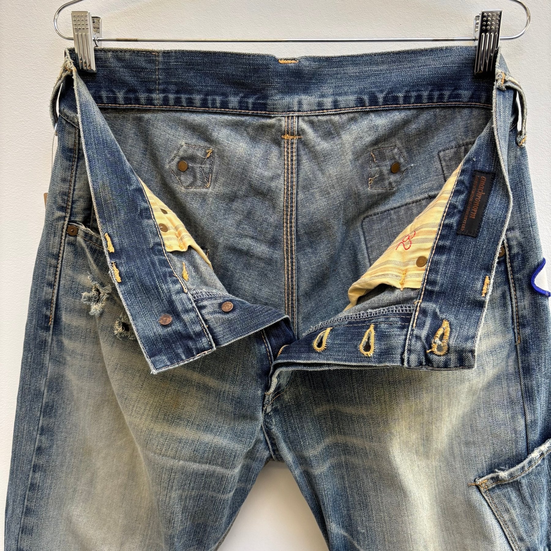 Anachronorm Distressed Patchwork Jeans - Image 18