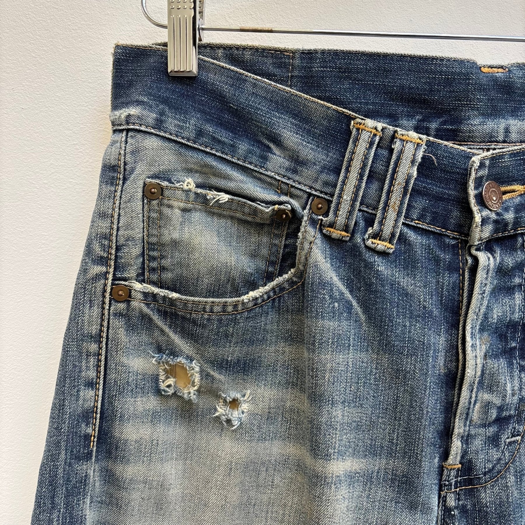 Anachronorm Distressed Patchwork Jeans - Image 7