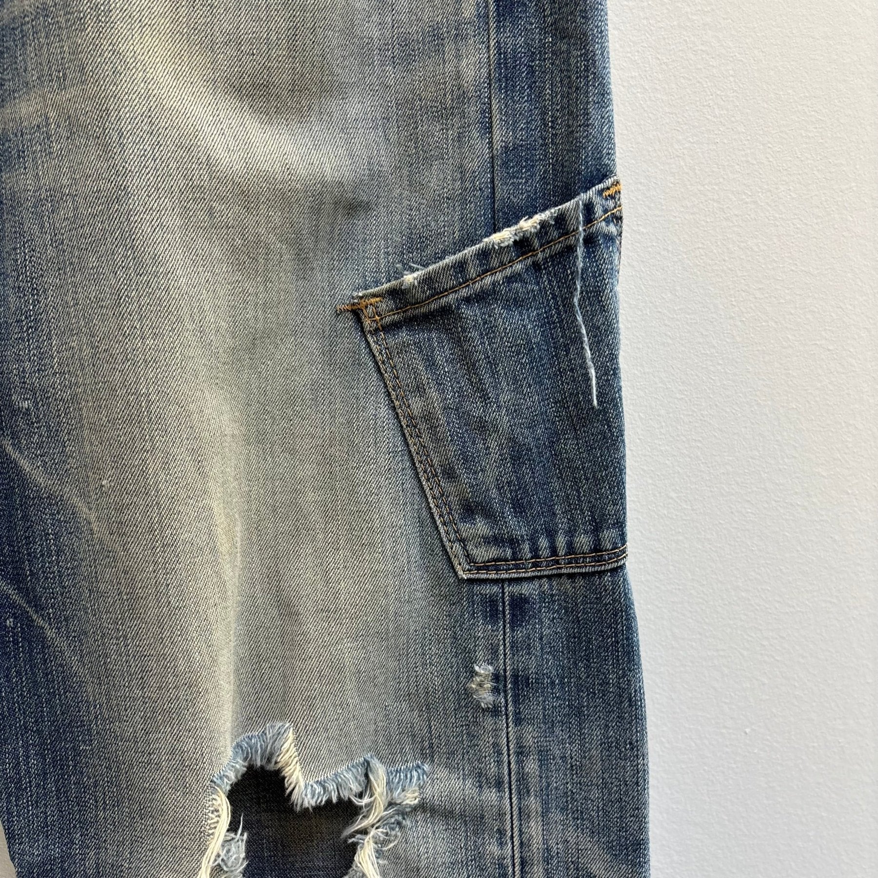 Anachronorm Distressed Patchwork Jeans - Image 8