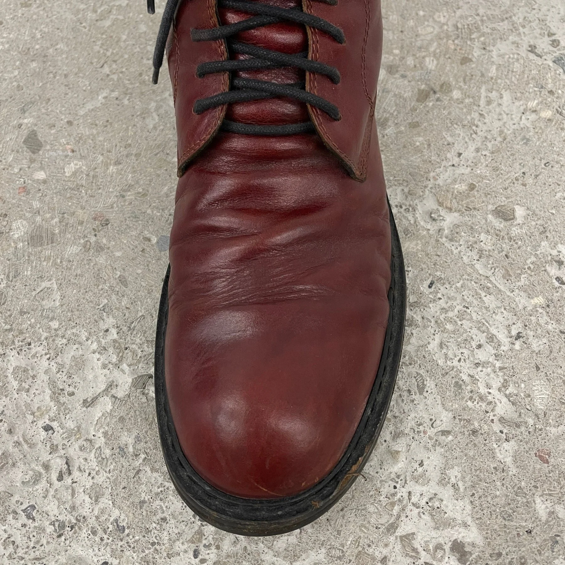 Ann Demeulemeester Blood Red Leather Combat Boots - Image 8
