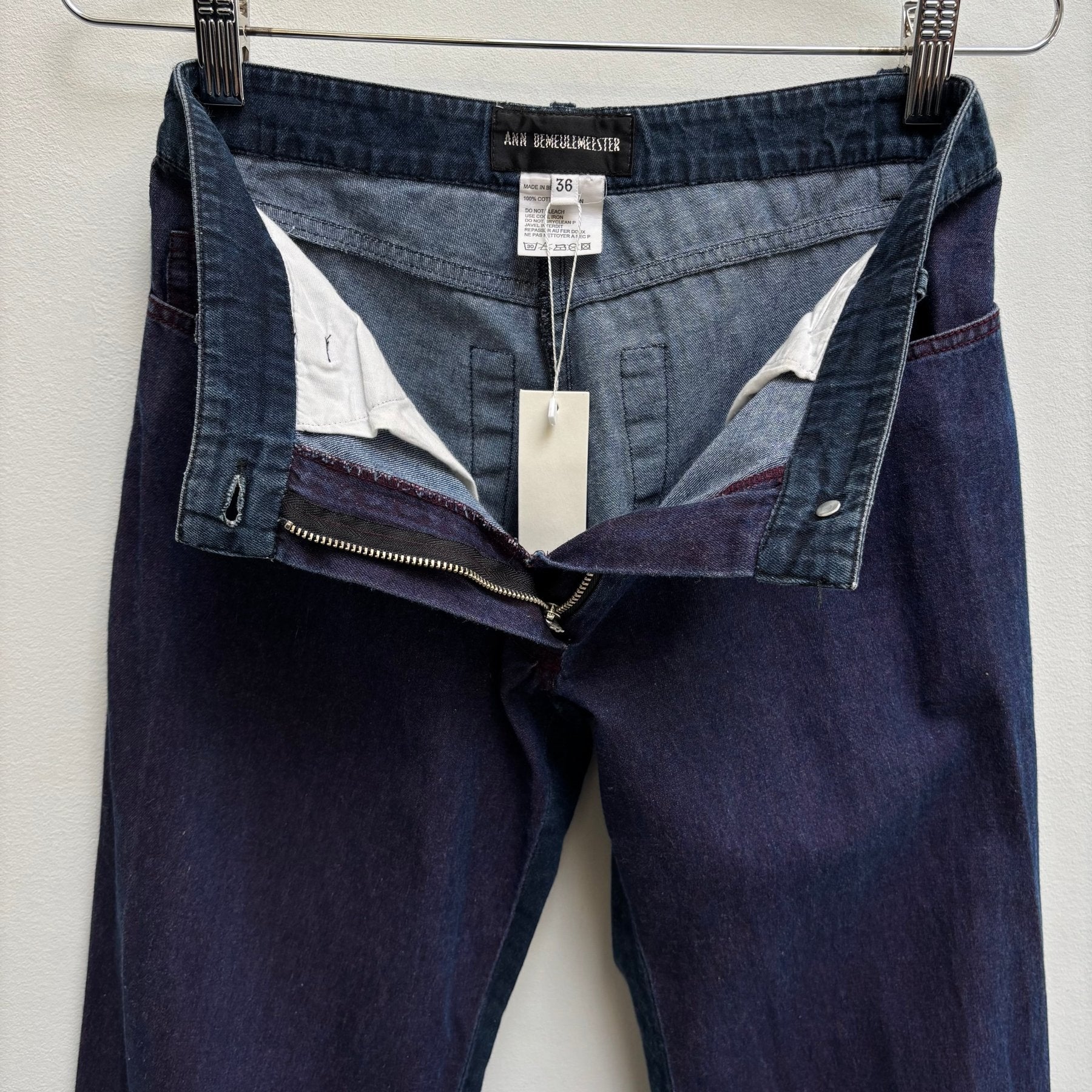Ann Demeulemeester Front Dye Wide Leg Jeans - Image 14