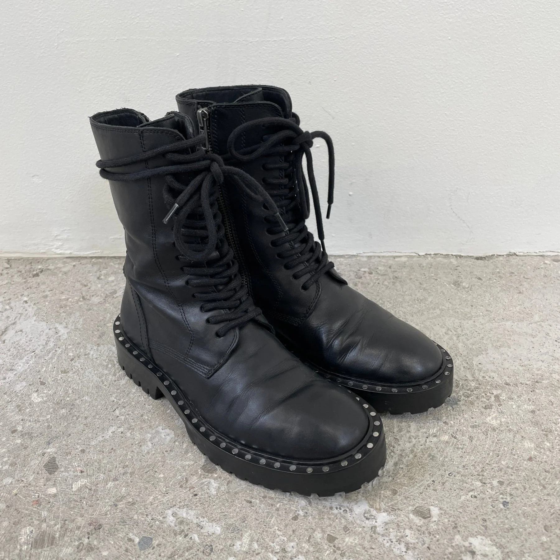Ann Demeulemeester Nailed Sole Combat Boots