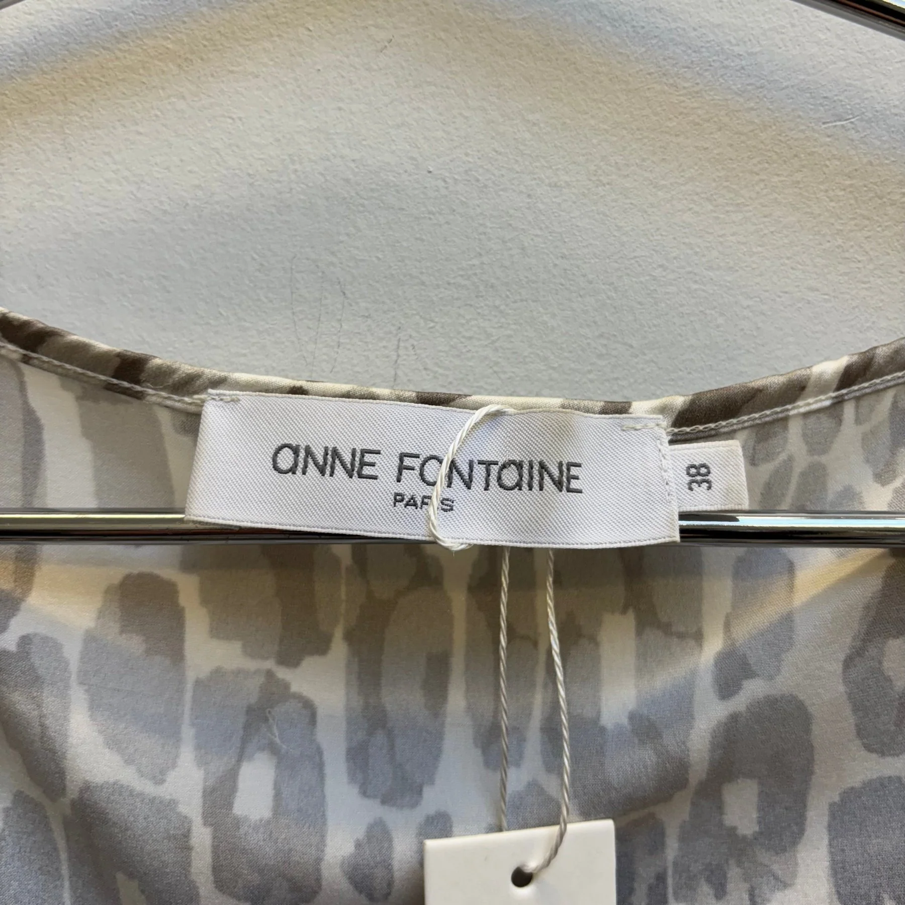 Anne Fontaine Patterned Silk Drape Neck Top - Image 8