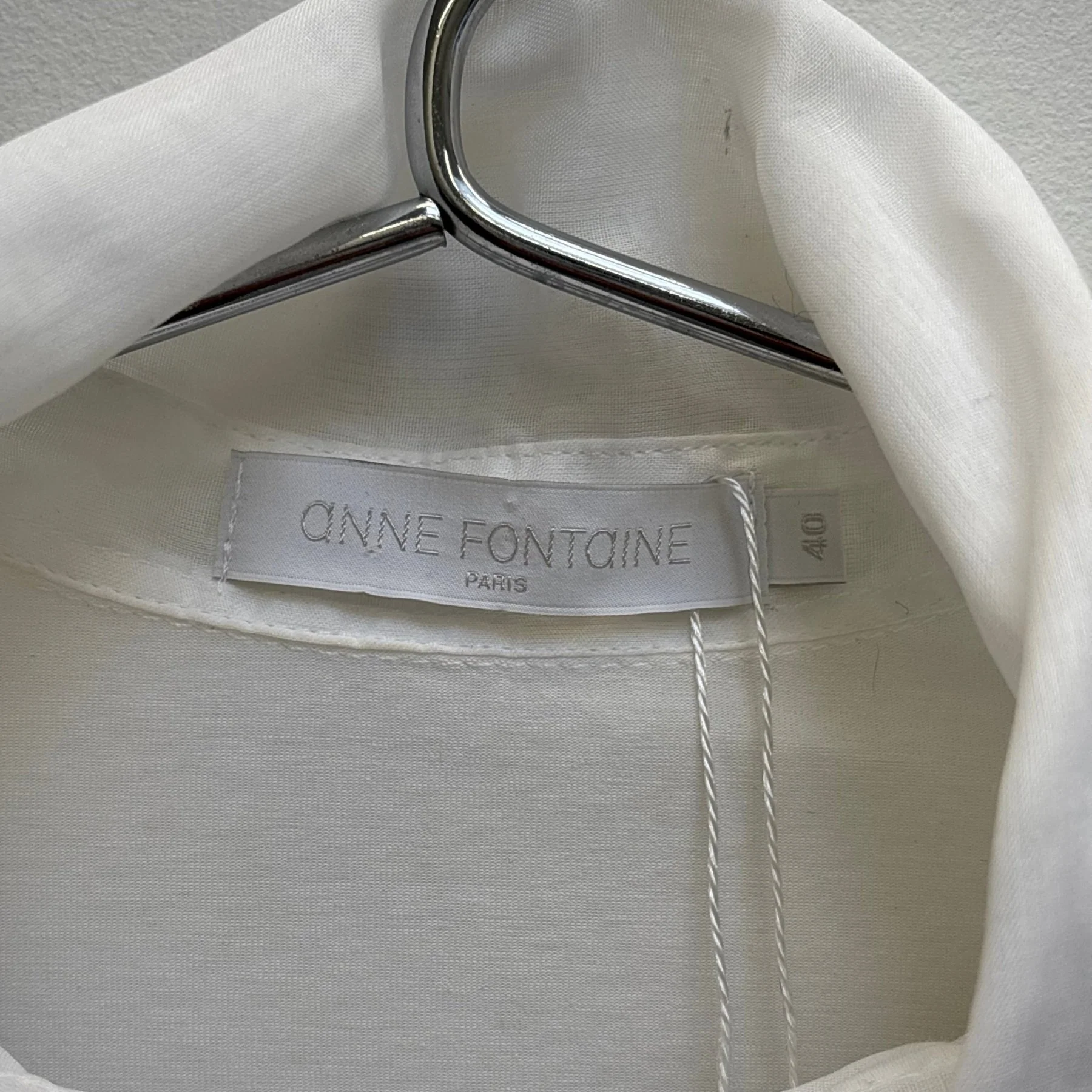 Anne Fontaine Pointed Collar Button Up Blouse - Image 9