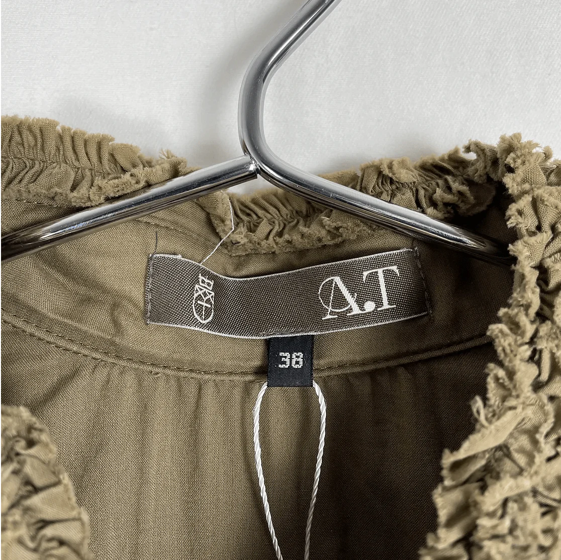 Atsuro Tayama Khaki Ruffle Collar Blouse - Image 3