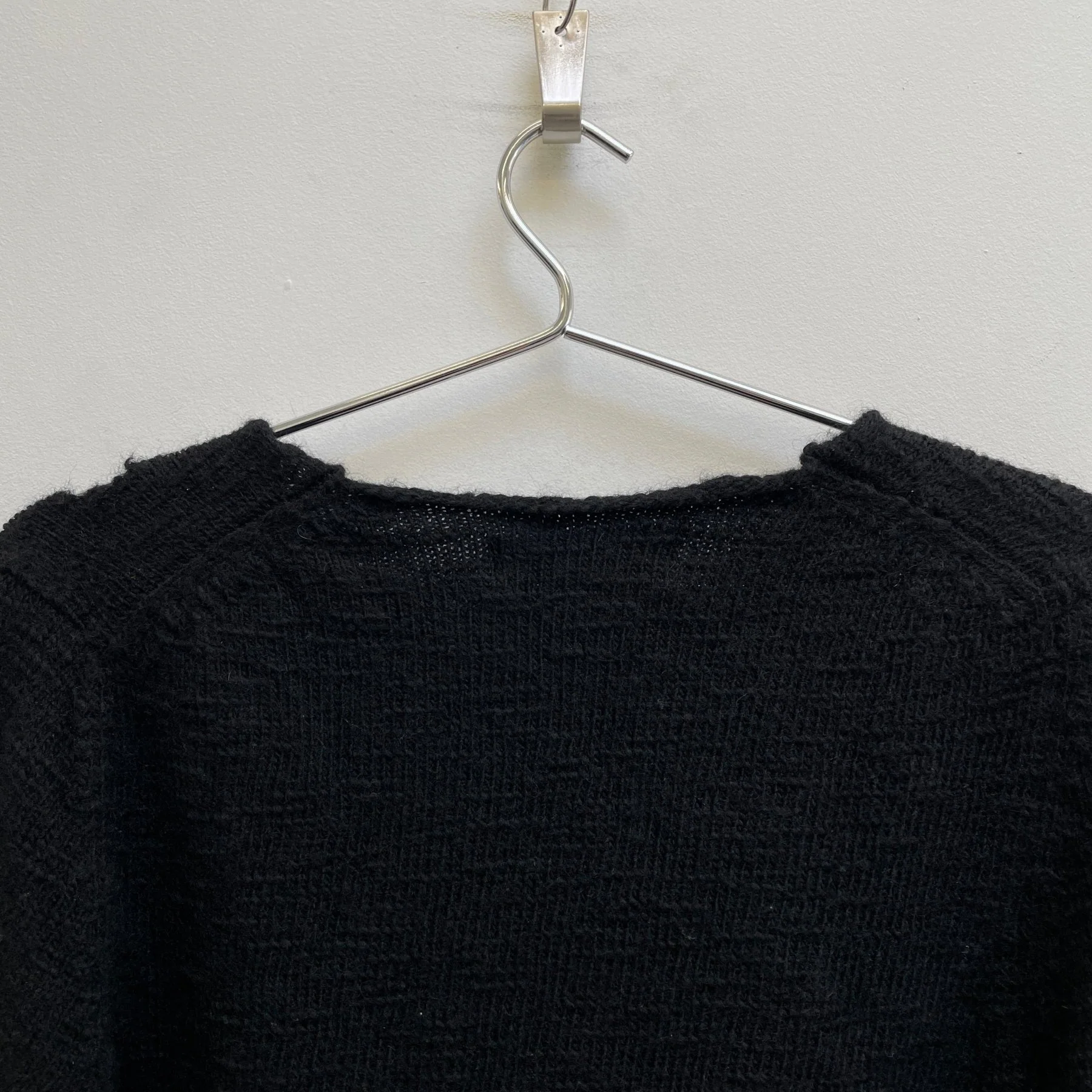 AW23 Comme Des Garçons BLACK Distressed Wool Sweater - Image 8