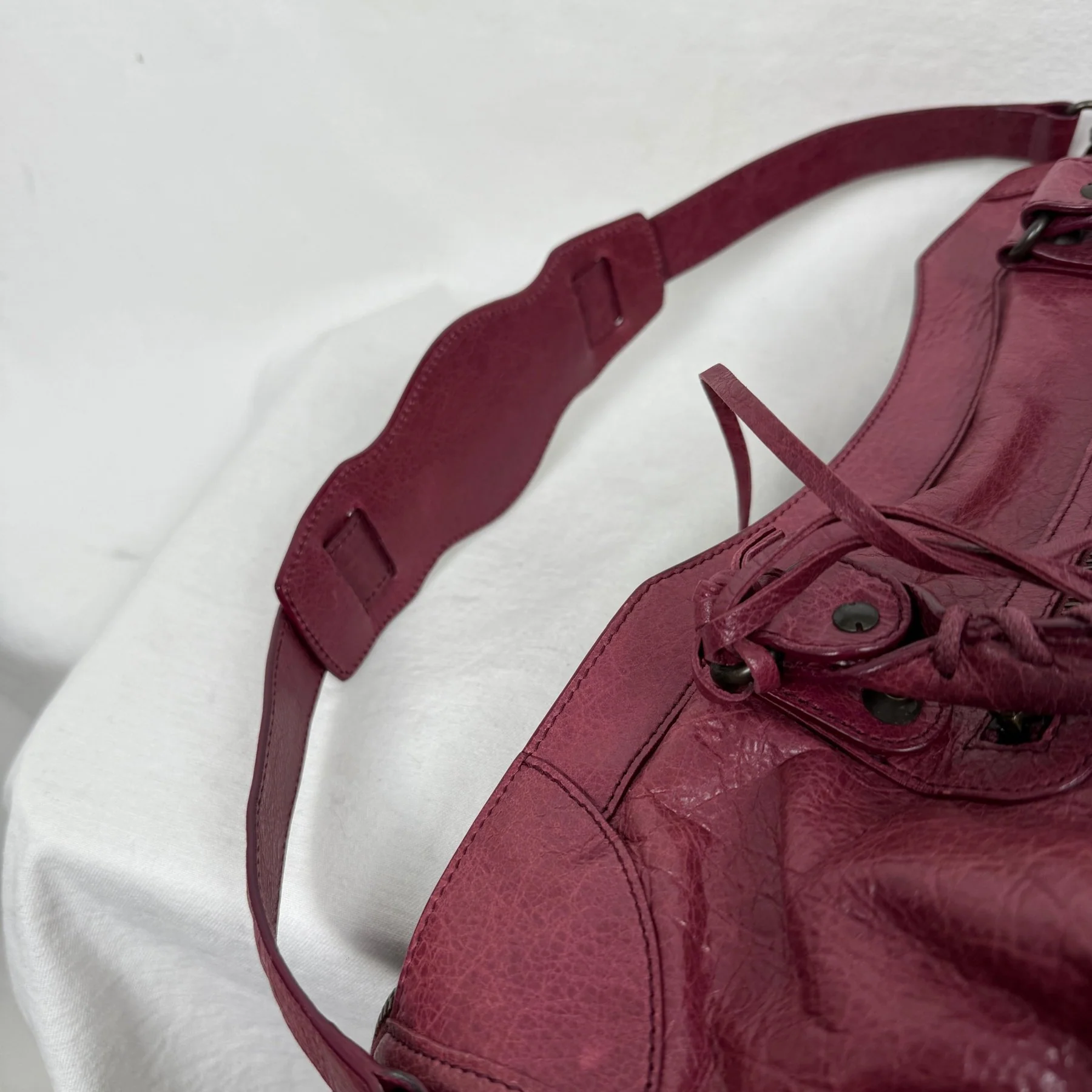 FW12 Balenciaga City Bag Wine Red - Image 11